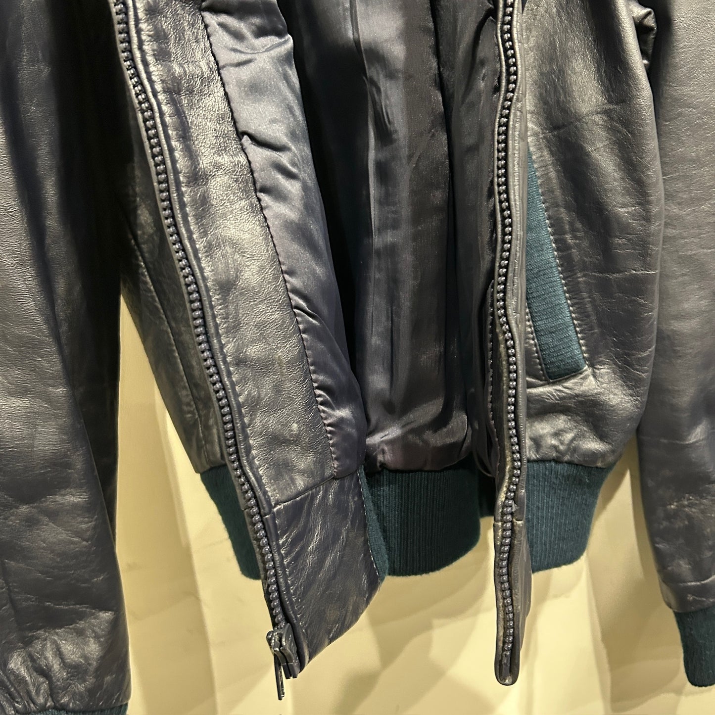 80's~ MEMBERS ONLY leather jacket レザー ジャケット ダークネイビー (42)/B0009J-SO