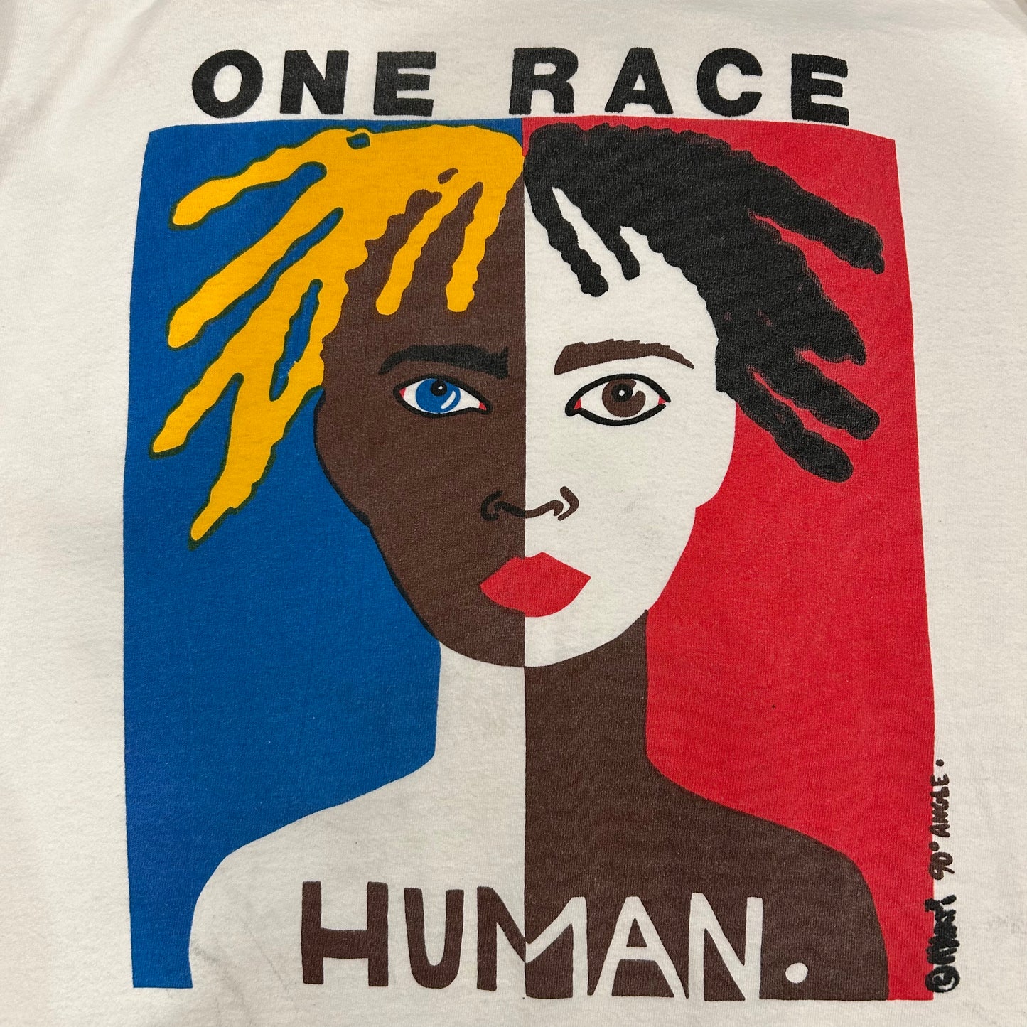90's “ONE RACE HUMAN” Tシャツ (XL)/A4371T-SO