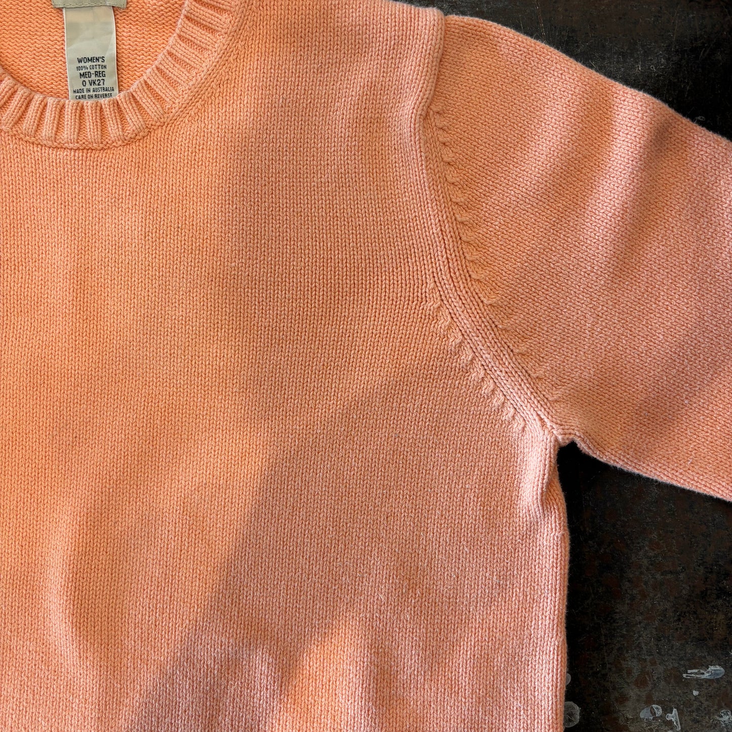 90's L.L.Bean ウィメンズ コットンニット サーモンピンク M /B2896K-SO