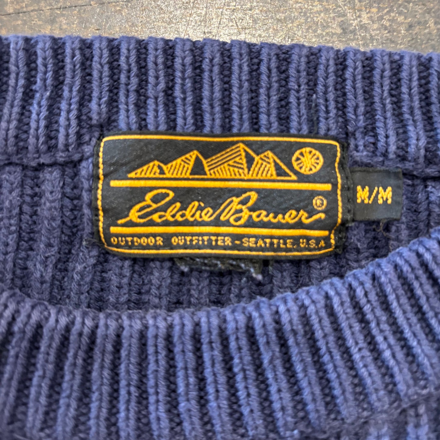 90's Eddie Bauer コマンドセーター ネイビー M /A8140K-SO