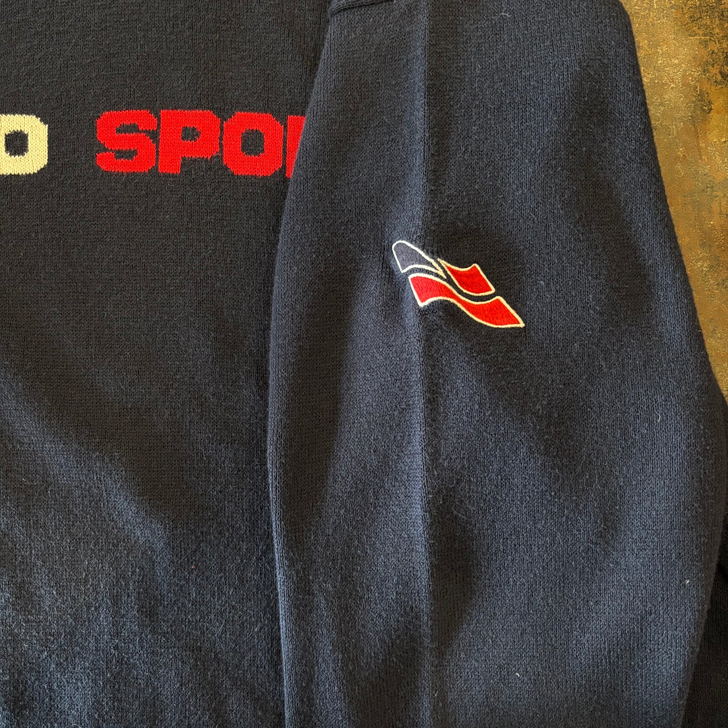 90's POLO SPORT コットンニット ネイビー XXL /A8112K-SO
