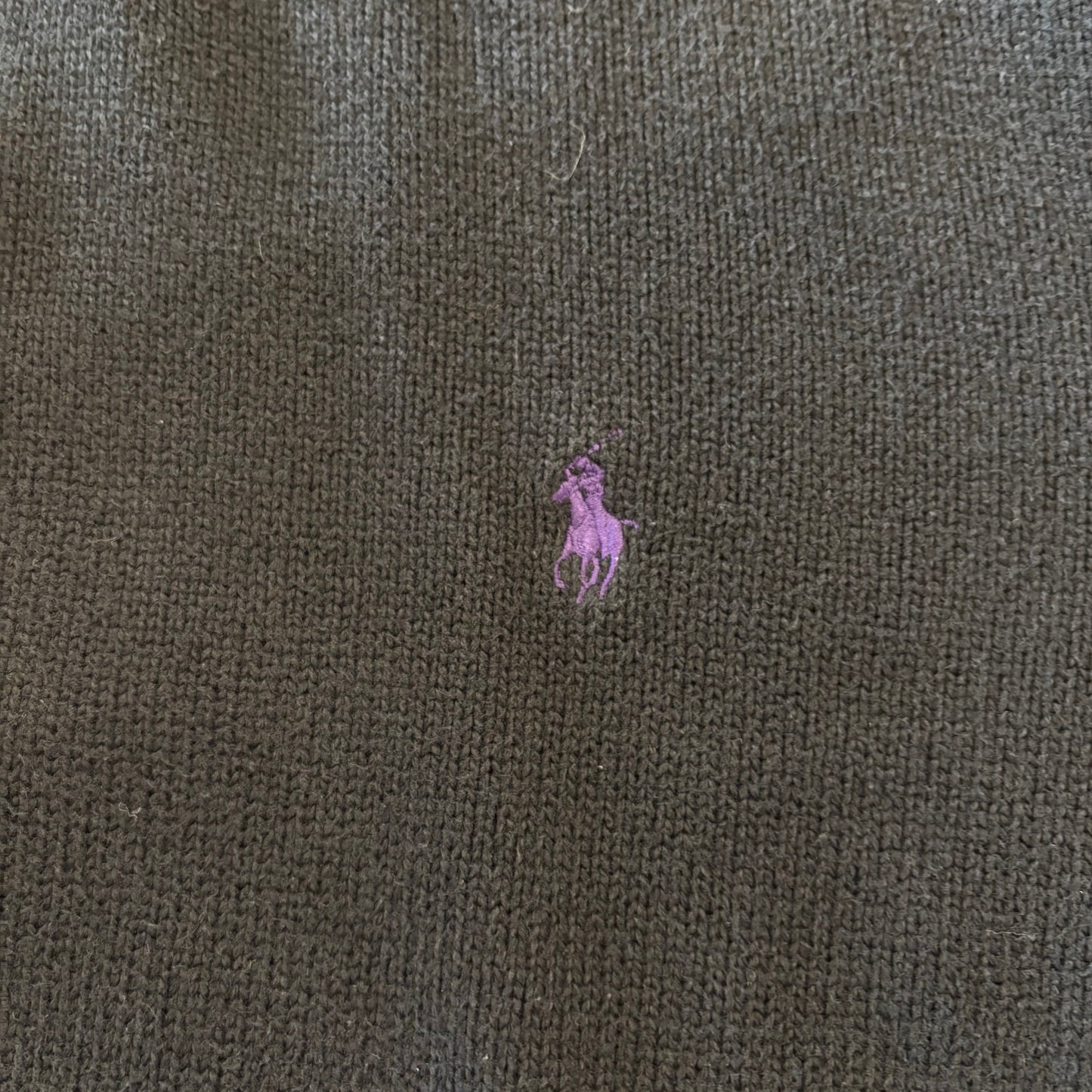 00's RALPH LAUREN ハーフジップ コットンニット 黒 L /A7603K-SO
