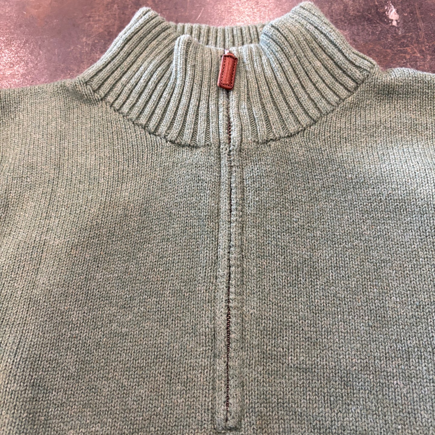 00's Polo RALPH LAUREN ハーフジップ コットンニット 緑 XXL /B0735K-SO