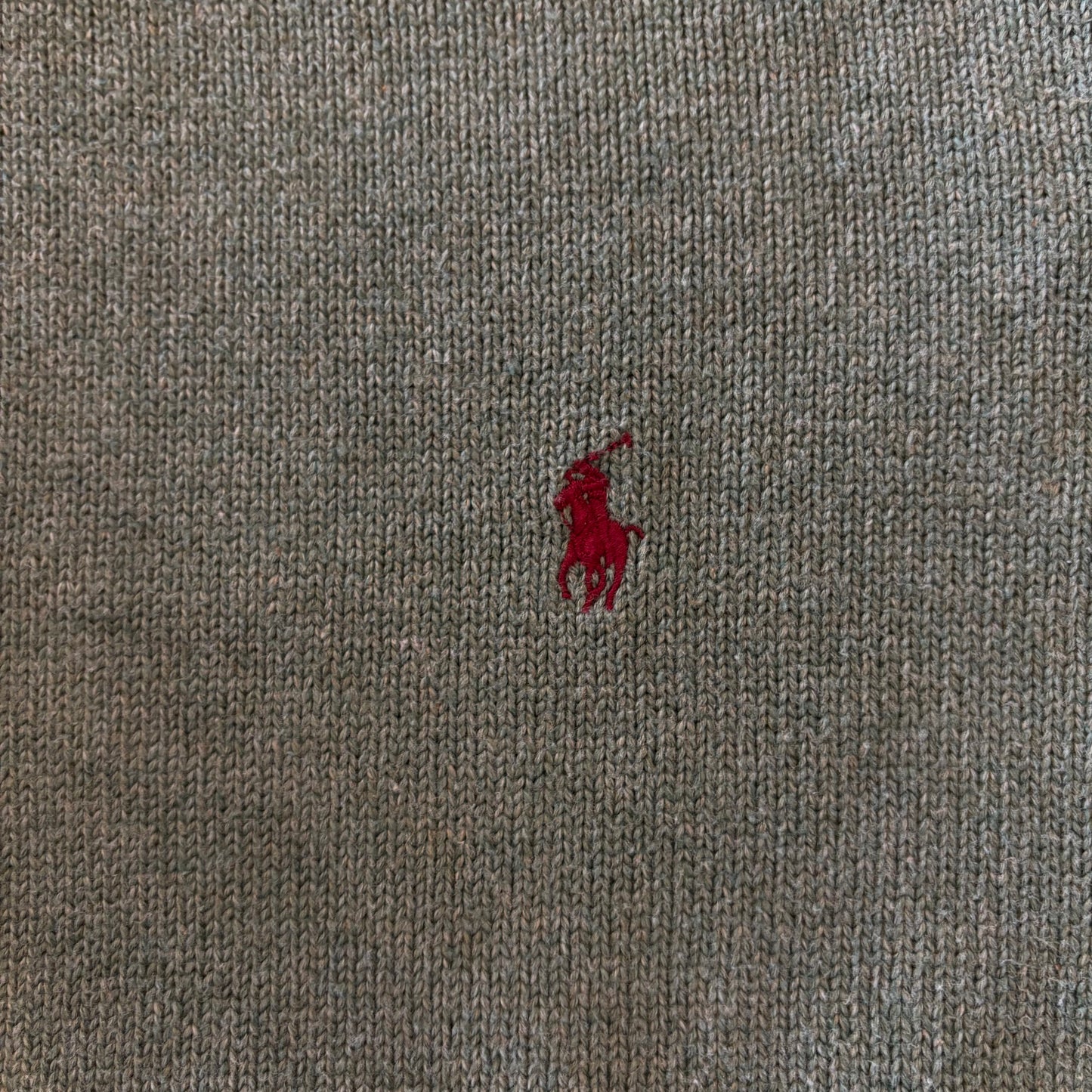 00's Polo RALPH LAUREN ハーフジップ コットンニット 緑 XXL /B0735K-SO