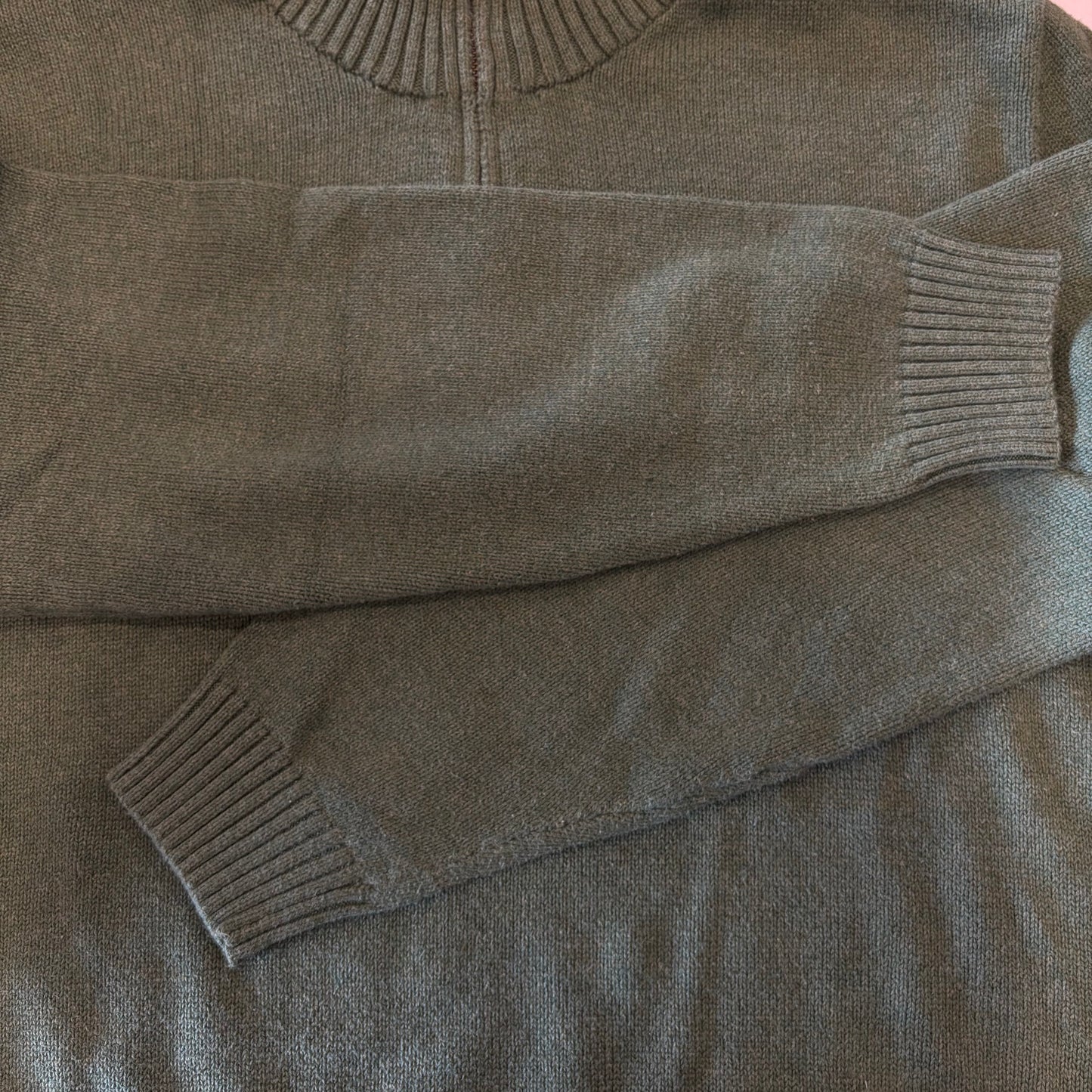 00's Polo RALPH LAUREN ハーフジップ コットンニット 緑 XXL /B0735K-SO