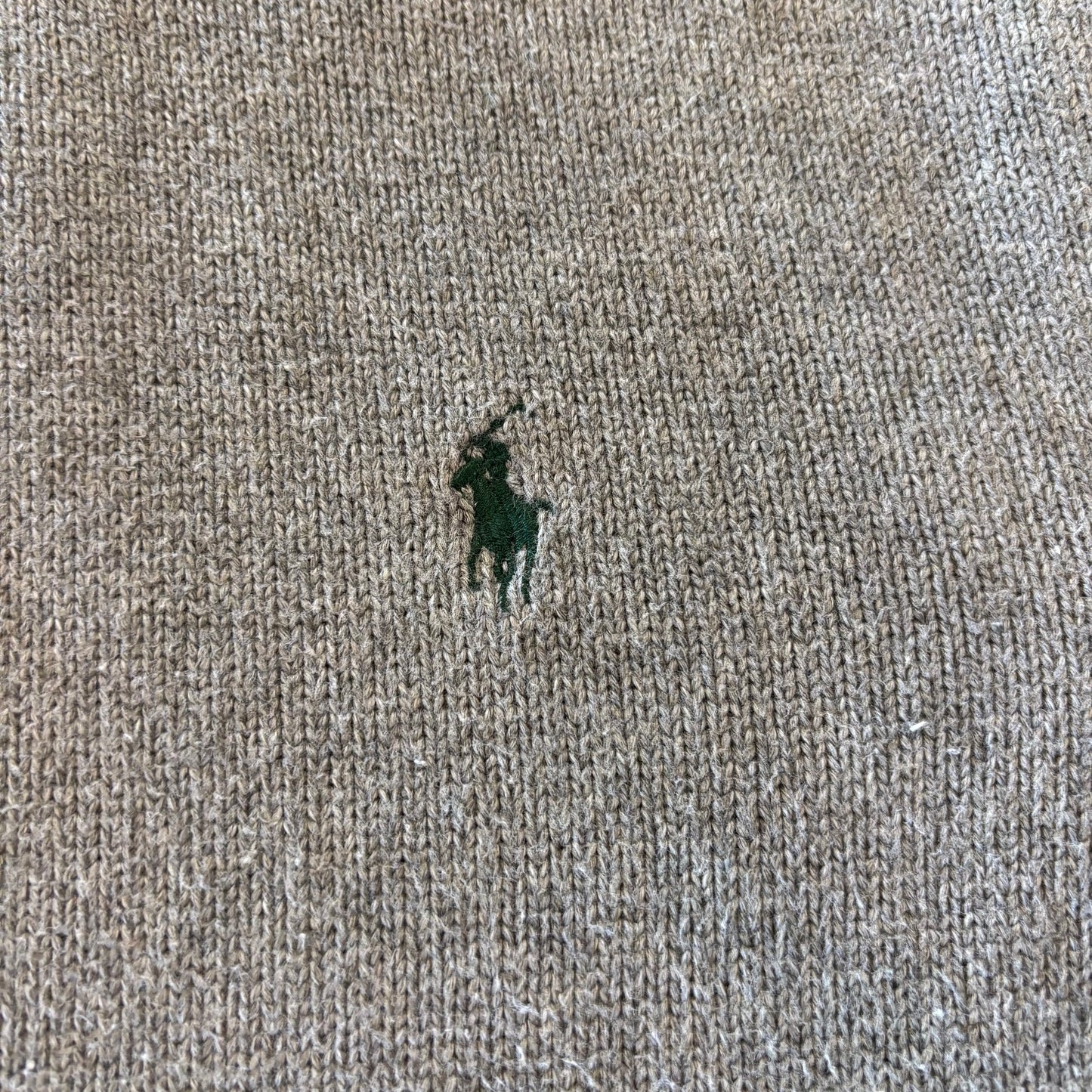 00's POLO RALPH LAUREN ハーフジップ コットンニット グレー L /B1497K-SO