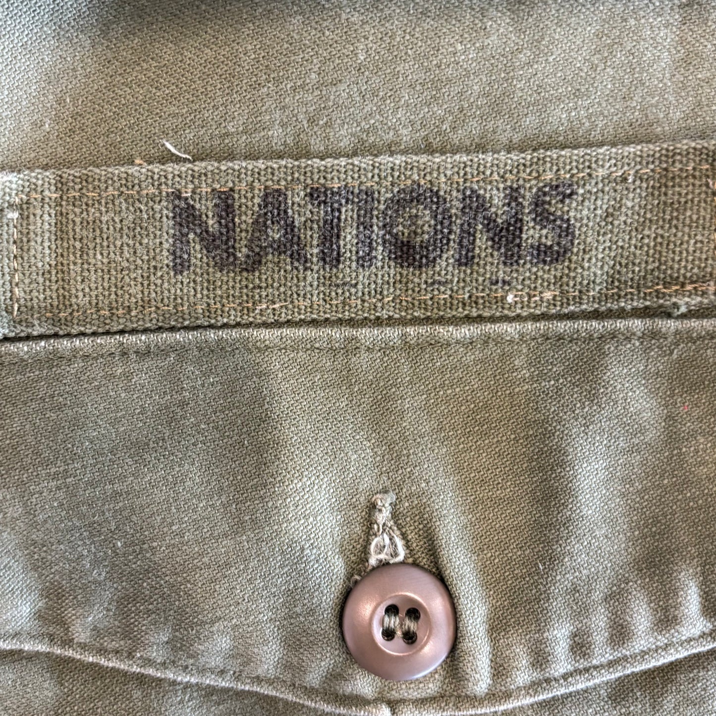 60's US ARMY ユーティリティーシャツ OG 107 パッチ ミリタリー カーキ (サイズ不明)/A4956SH-SO