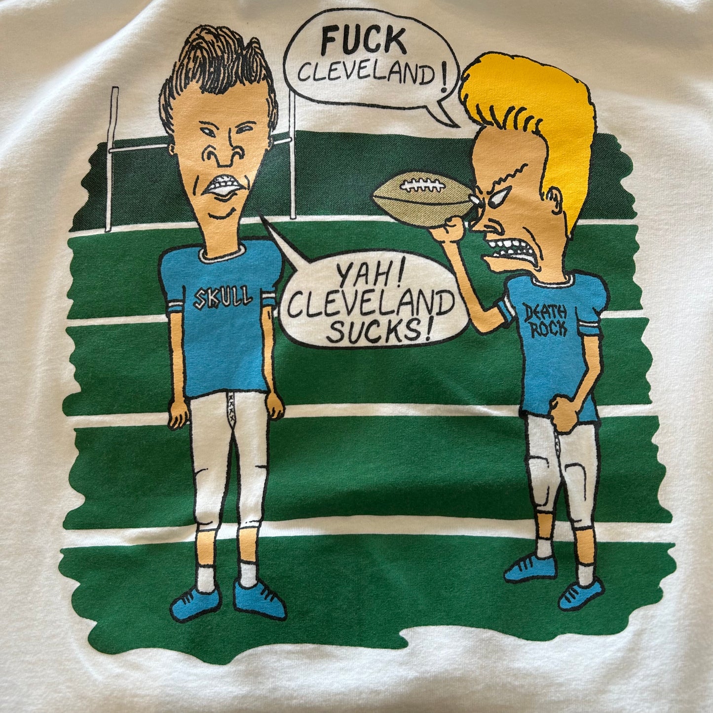 90's BEAVIS AND BUTT-HEAD ビーバス&バットヘッド ロンT 白(サイズ不明)/B0920T-SO