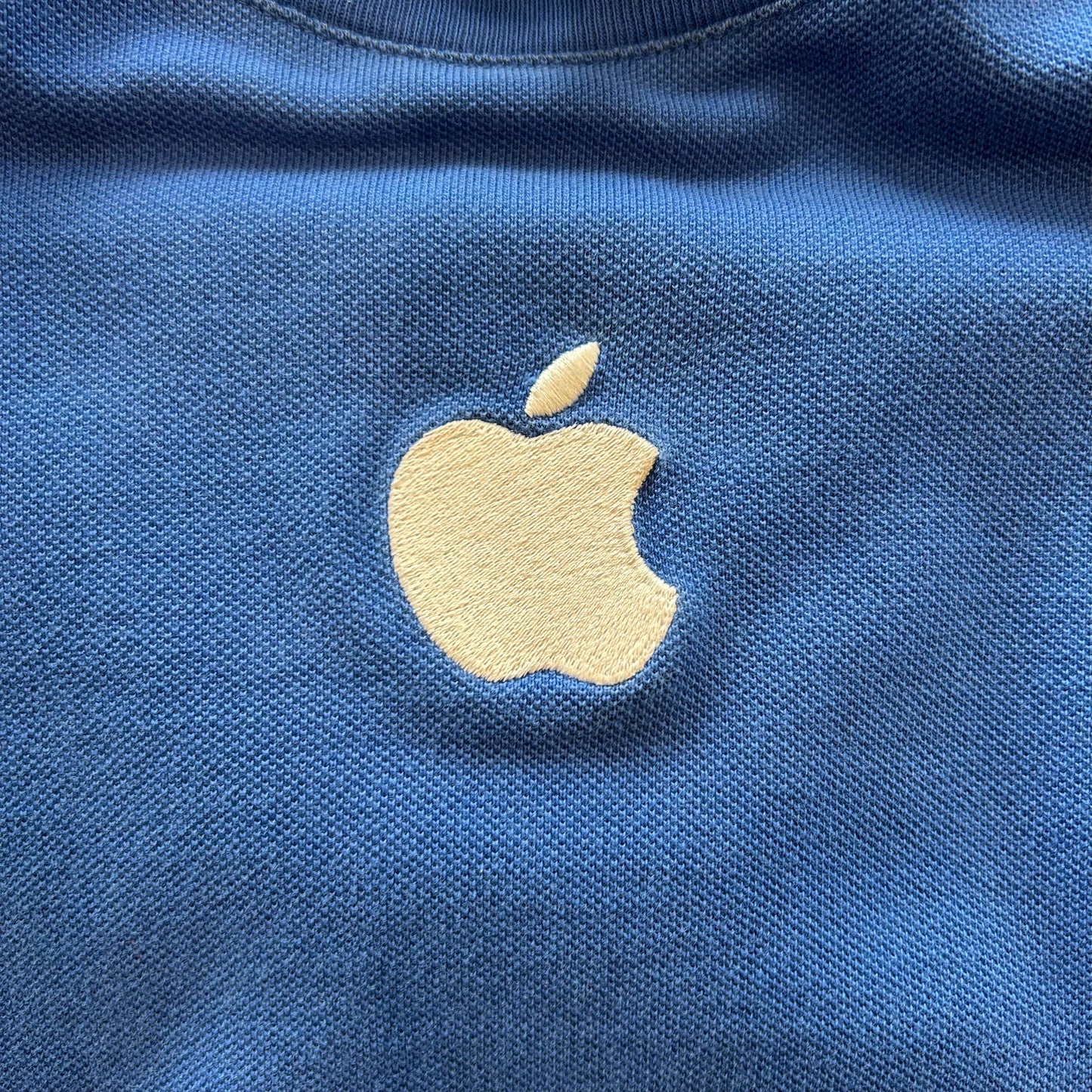 00's Apple アップルロゴ刺繍 企業Tシャツ 鹿の子 青(L)/B2453T-SO