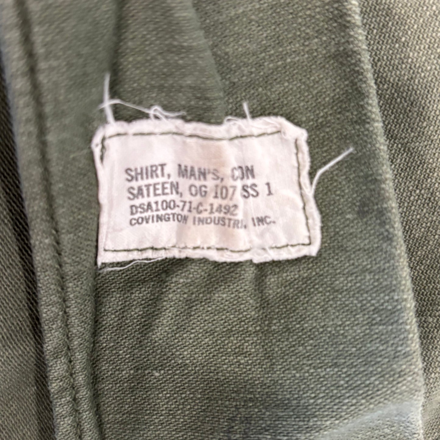 70's US ARMY ユーティリティーシャツ OG 107 ミリタリー カーキ (L)/A7732SH-SO