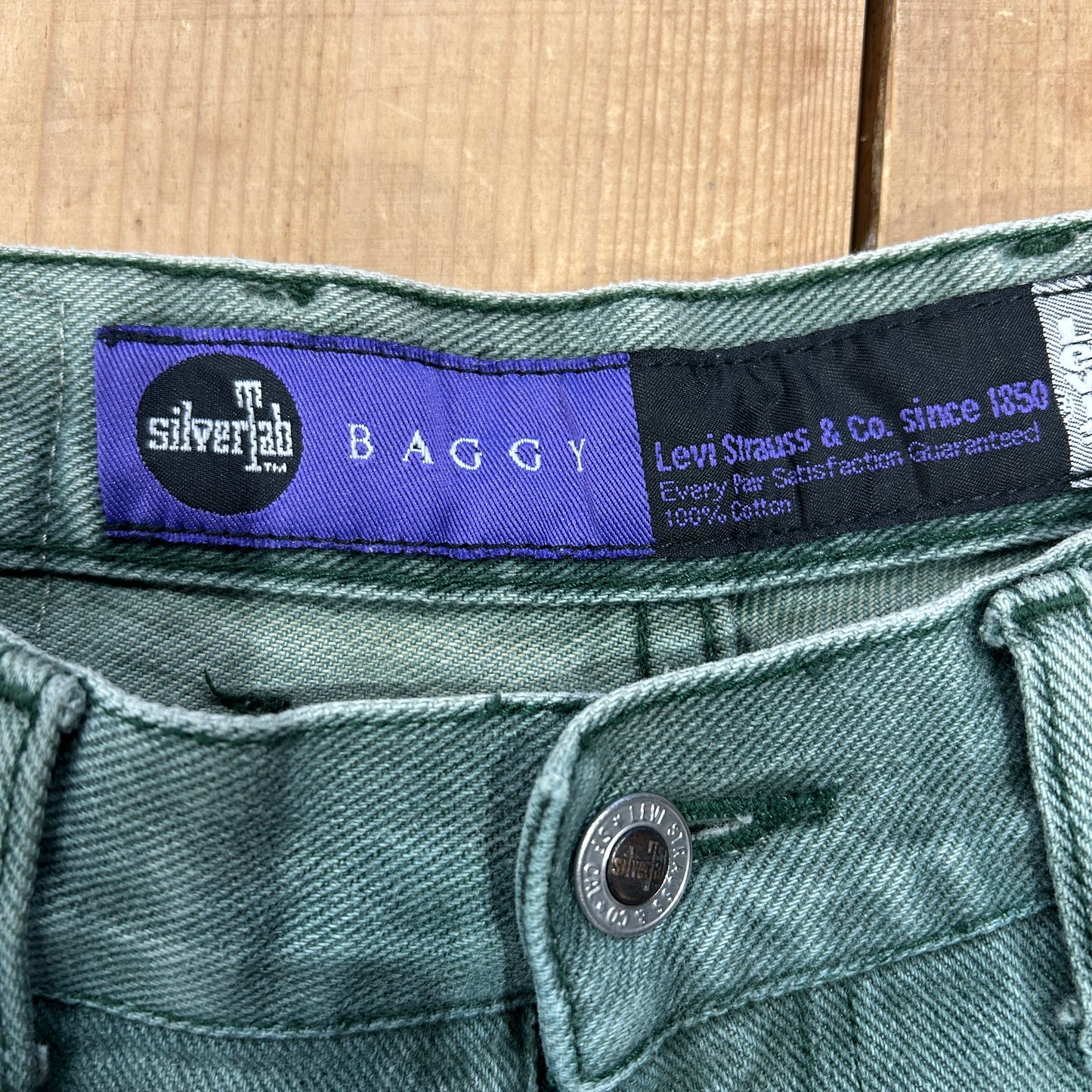 90's Levi's Silver Tab シルバータブ"BAGGY" デニムパンツ グリーン(34×30)/B1914P-SO
