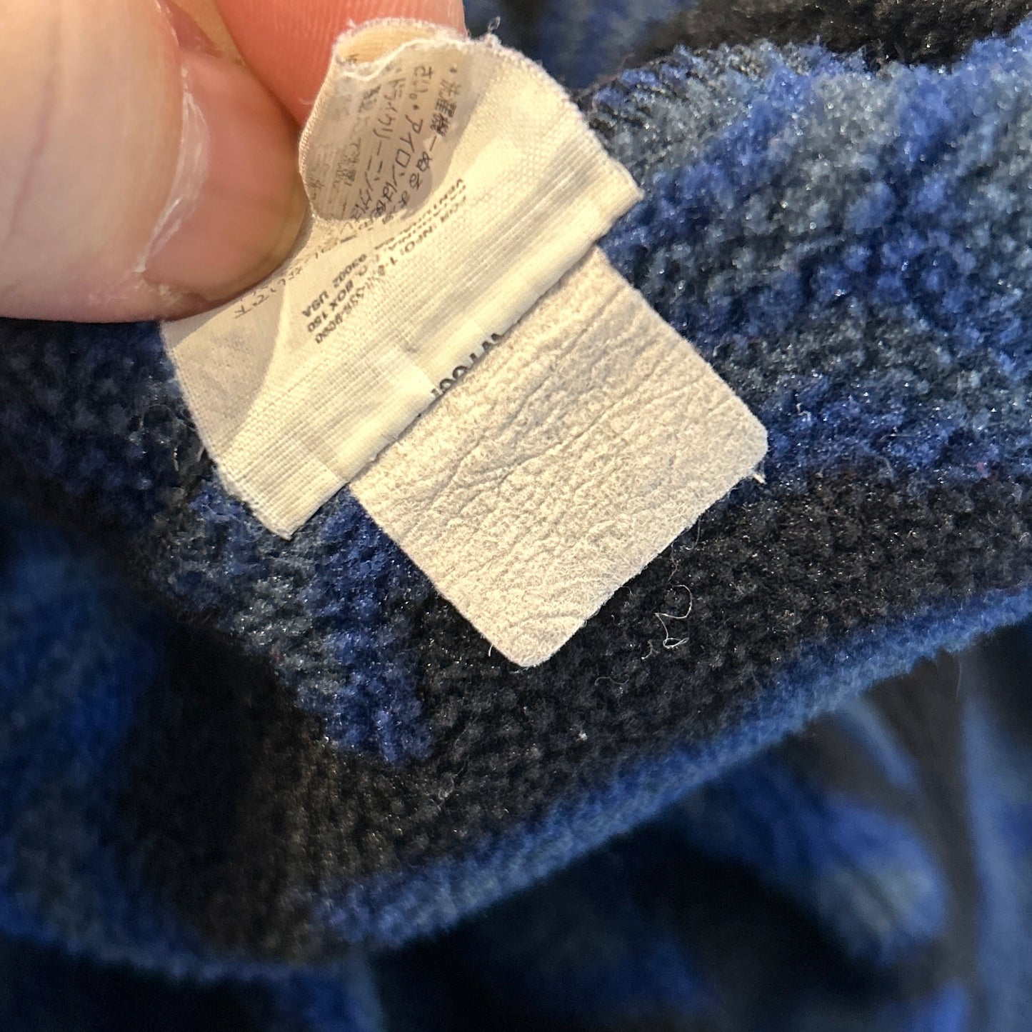 90's Patagonia パタゴニア "Zen Turtle" ゼンタートル スナップT フリースプルオーバー 青黒(M)/A9734F-SO