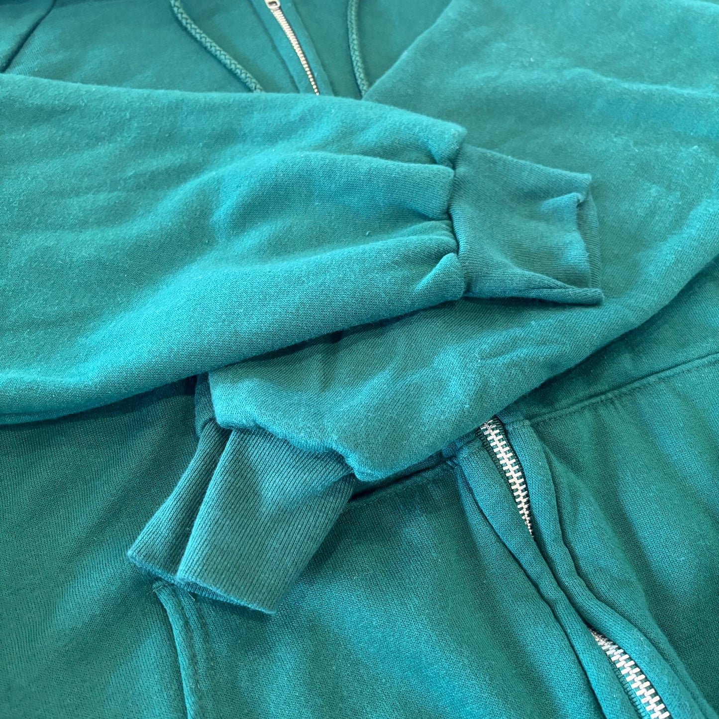 90's AMERICAN EDITION 無地 スウェット ジップフーディー 緑 (L) /B1539S-SO