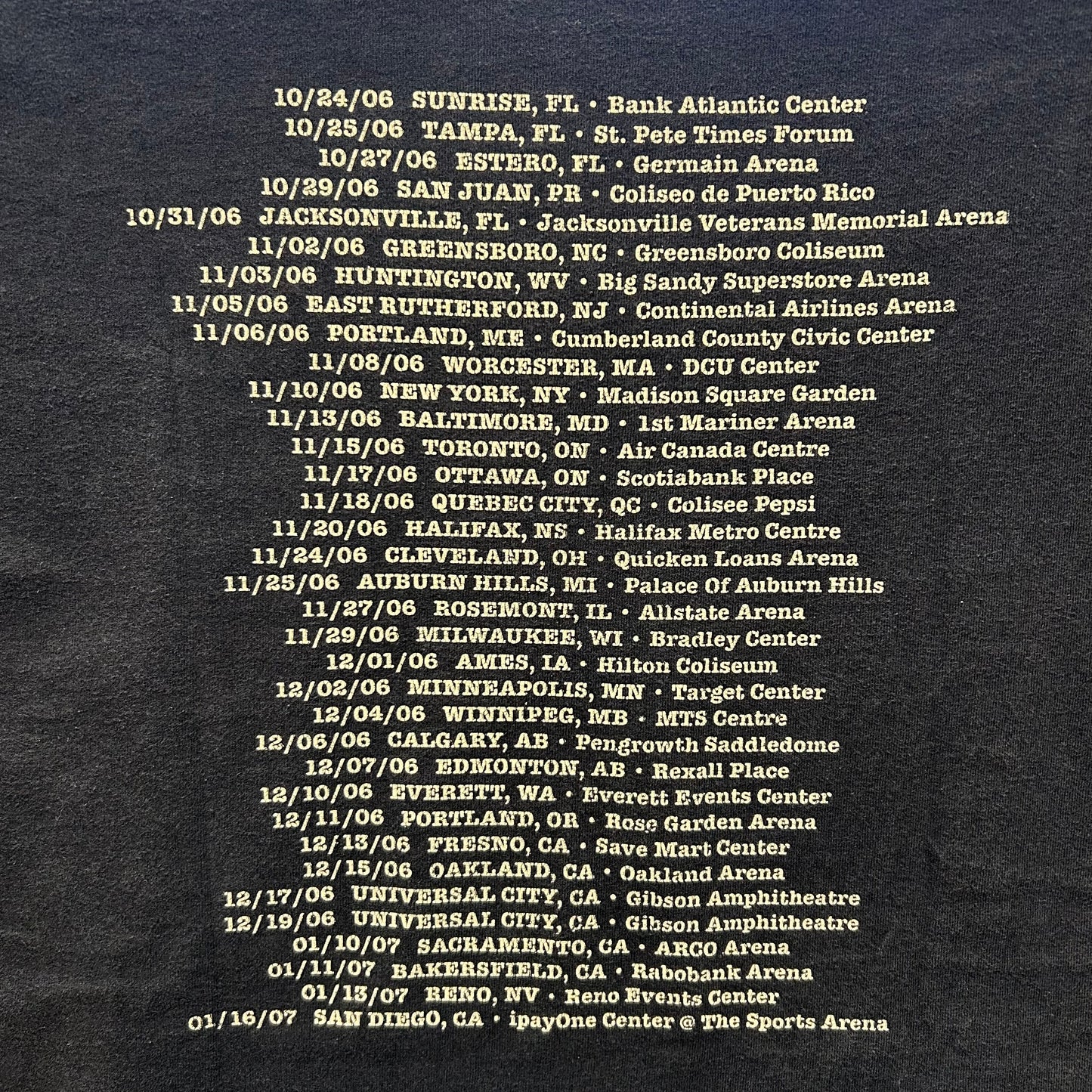 00's GUNS N' ROSES ガンズアンドローゼス 2006アメリカツアーTシャツ 黒(XL)/A6478T-SO