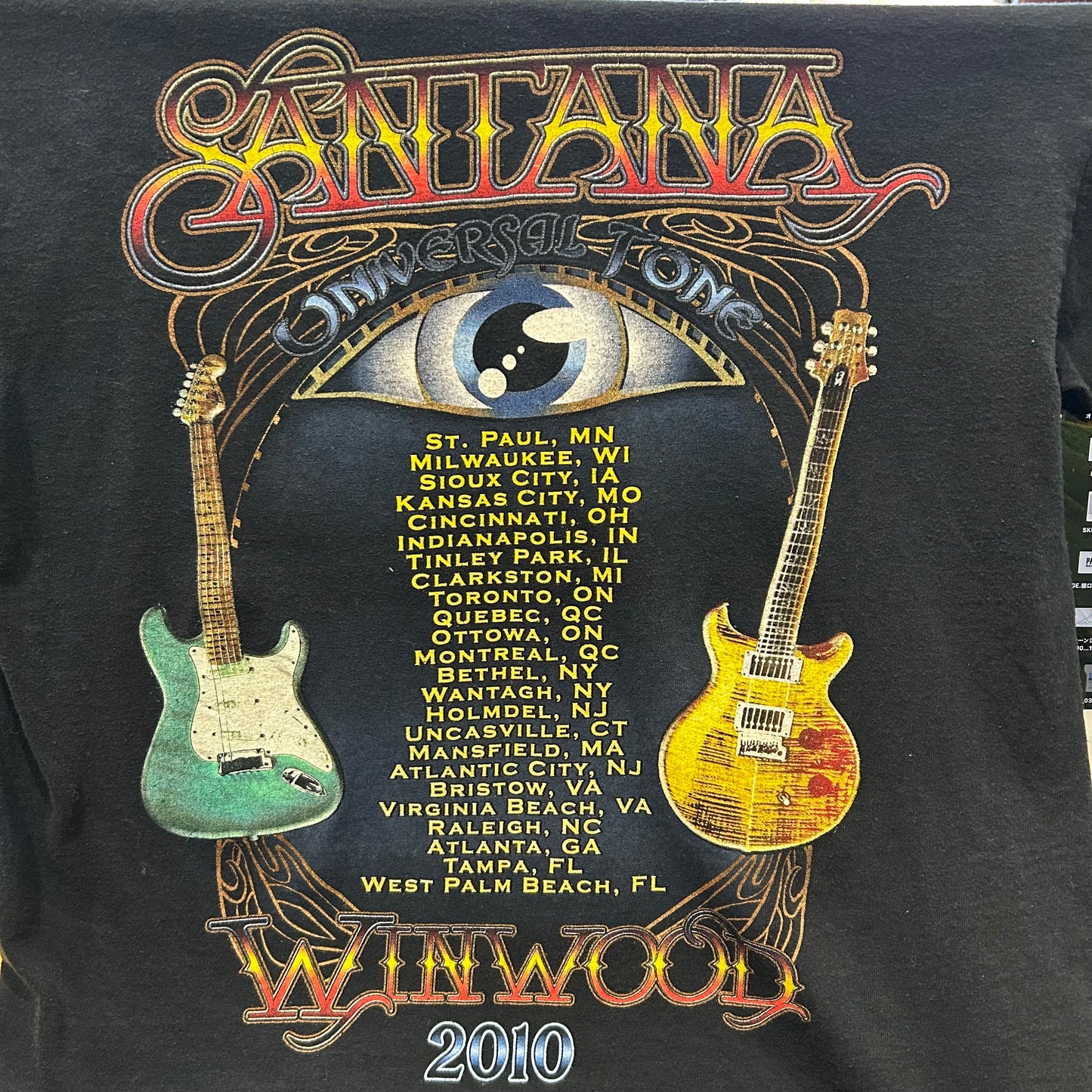 00's SANTANA サンタナ ”WINWOOD"ツアーコンサートTシャツ 黒(L)/B2458T-SO