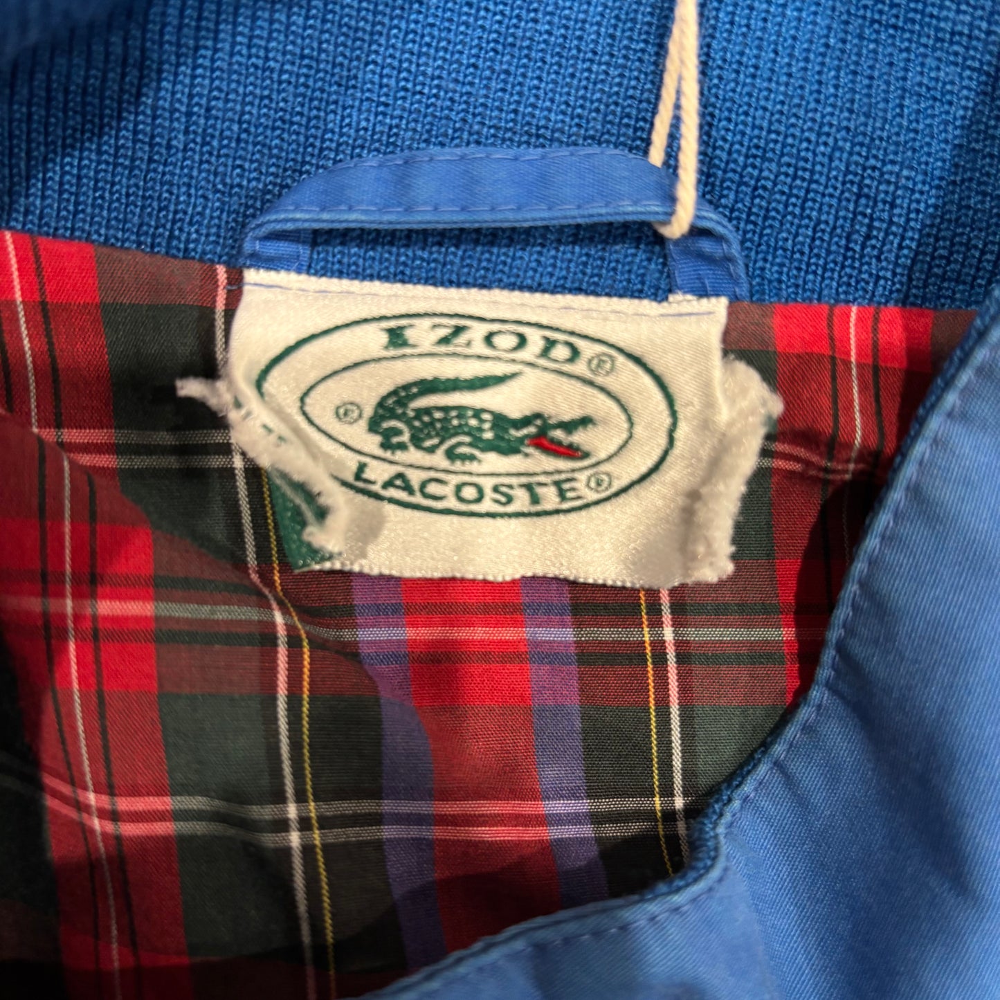00's Izod Lacoste スウィングトップ 裏地チェック 青 (サイズ不明)/B2281O-SO