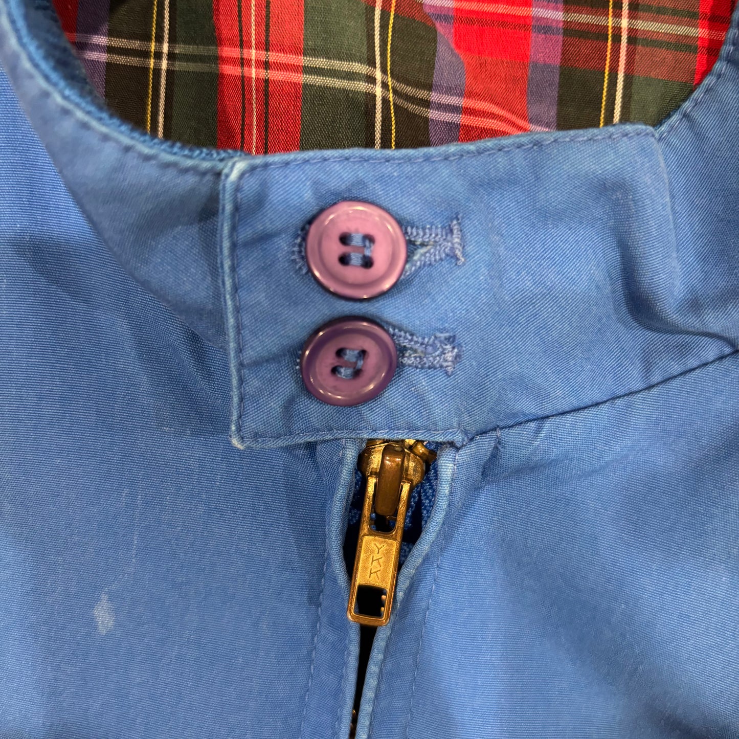 00's Izod Lacoste スウィングトップ 裏地チェック 青 (サイズ不明)/B2281O-SO