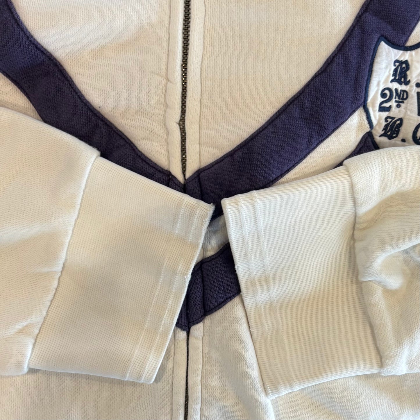 00's Polo by Ralph Lauren ジップアップフーディ 白青 (XL)/B0357S-SO