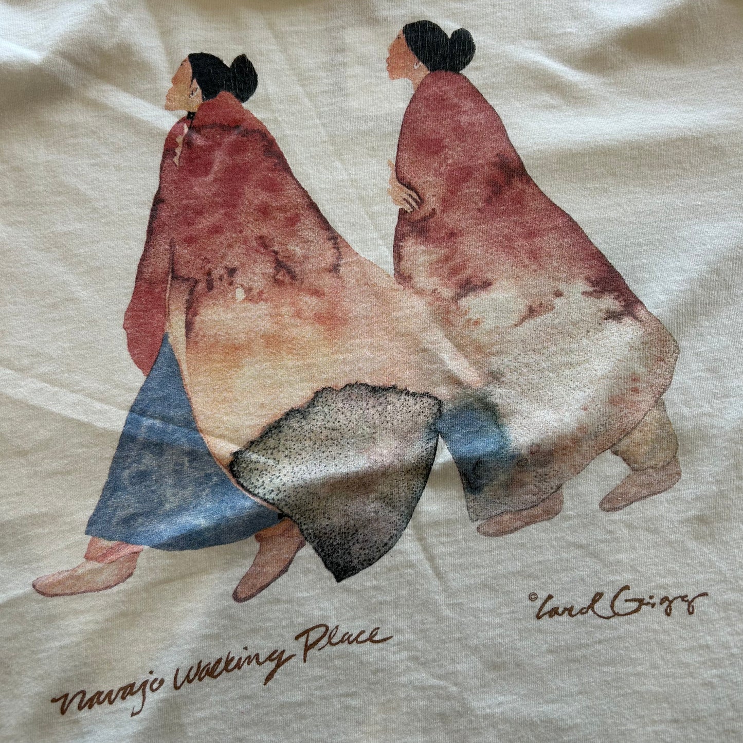 90's "Navajo Walking Place"by Carol Grigg アートTシャツ 白(L)/B1956T-SO