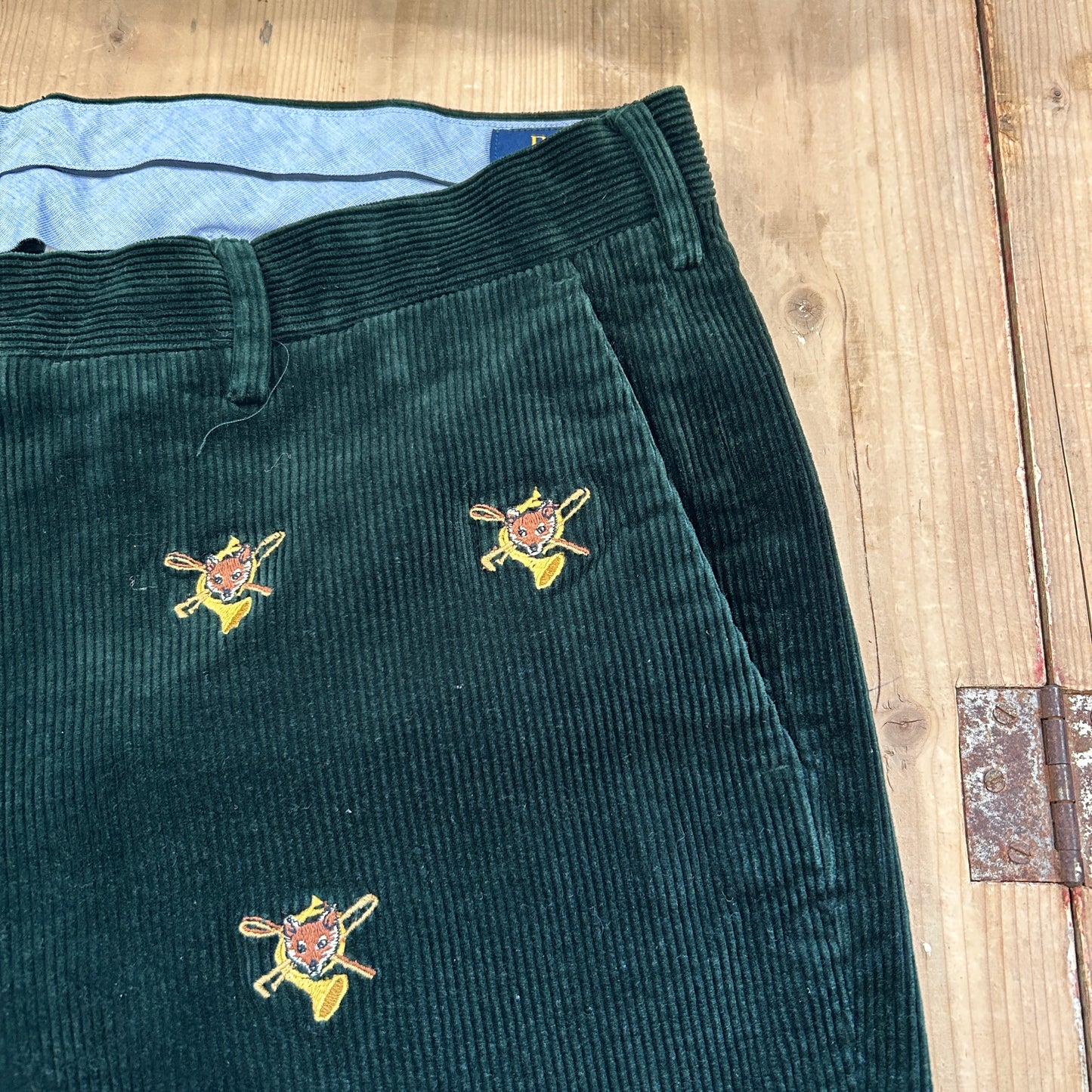 00's Polo Ralph Lauren corduroy pants fox ポロ ラルフローレン 狐 楽器 刺繍 コーデュロイ パンツ (38 34)/A4914P-SO