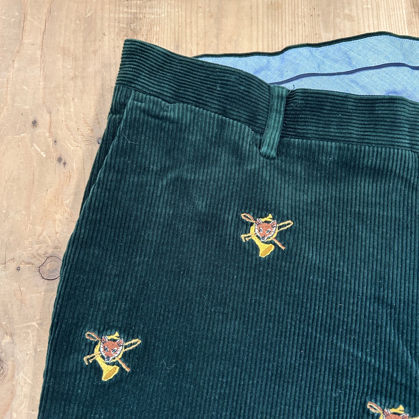 00's Polo Ralph Lauren corduroy pants fox ポロ ラルフローレン 狐 楽器 刺繍 コーデュロイ パンツ (38 34)/A4914P-SO