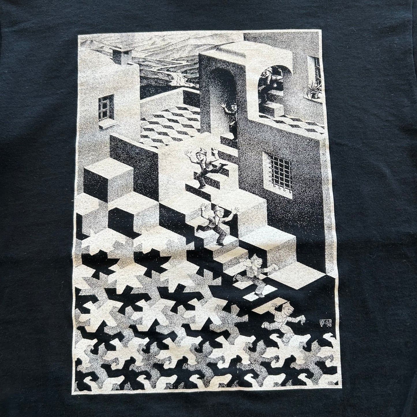 00's M.C.Escher ”循環” アートTシャツ 黒(M)/A4360T-SO