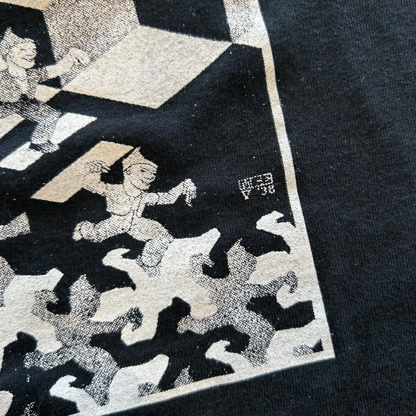00's M.C.Escher ”循環” アートTシャツ 黒(M)/A4360T-SO