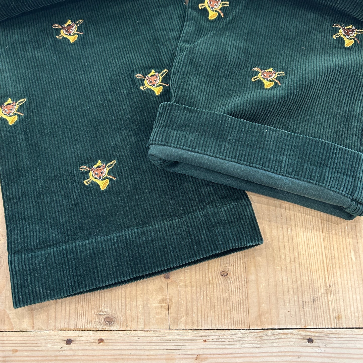 00's Polo Ralph Lauren corduroy pants fox ポロ ラルフローレン 狐 楽器 刺繍 コーデュロイ パンツ (38 34)/A4914P-SO