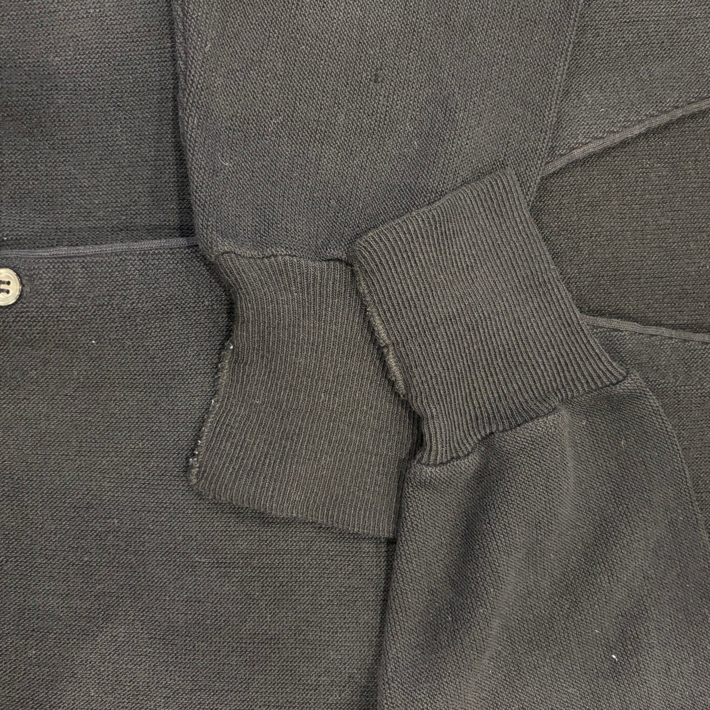 90's IZOD LACOSTE アクリルカーディガン ブラック (L)/B0433J-SO