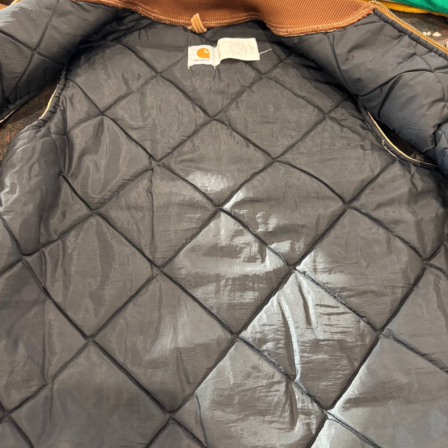 90's Carhartt work vest ダック ワーク ベスト 腰ゴム ベージュ(L)/A6707V-SO