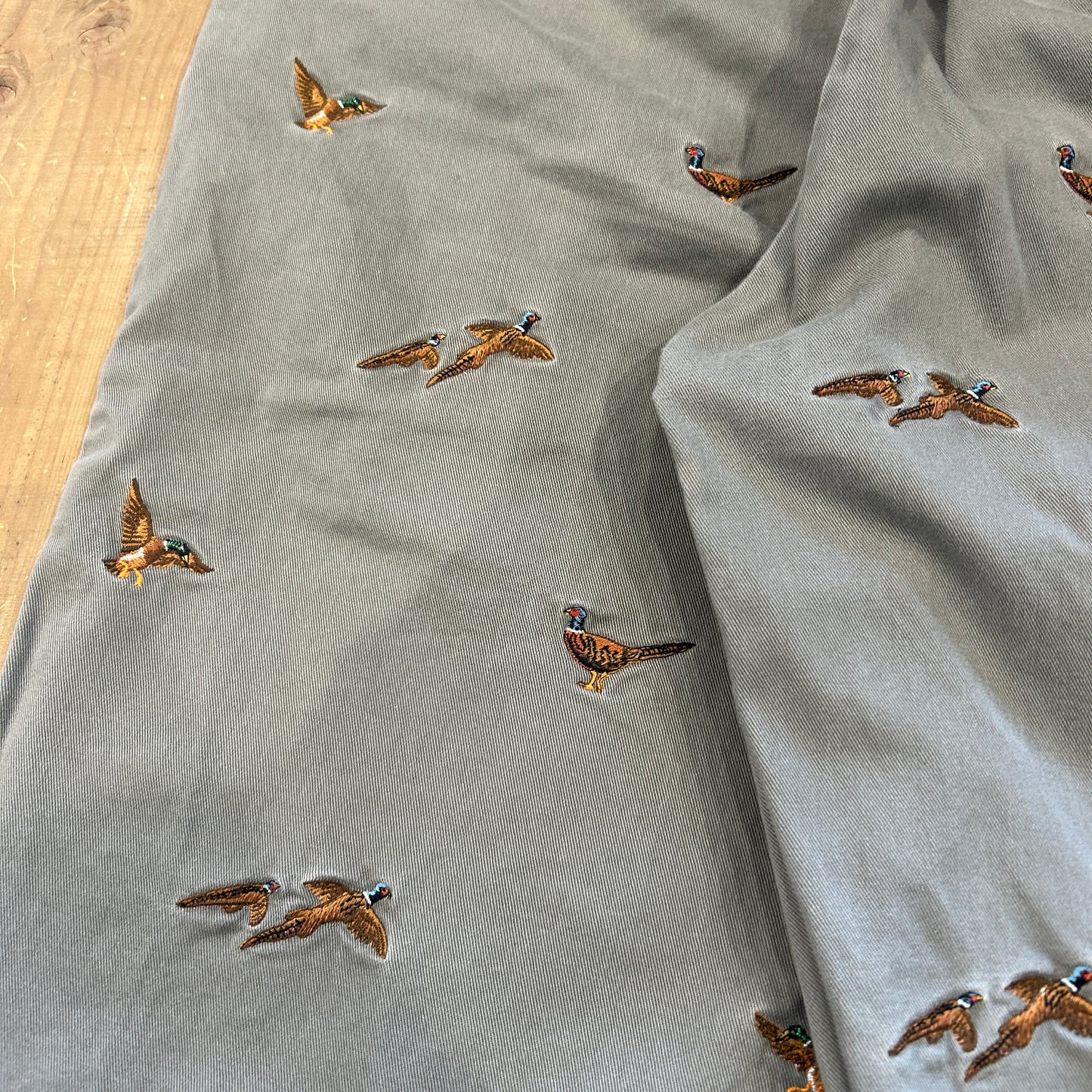 00's Polo Ralph Lauren twill pants ポロ ラルフローレン 雉 刺繍 パンツ グレー (36L)/B1457P-SO