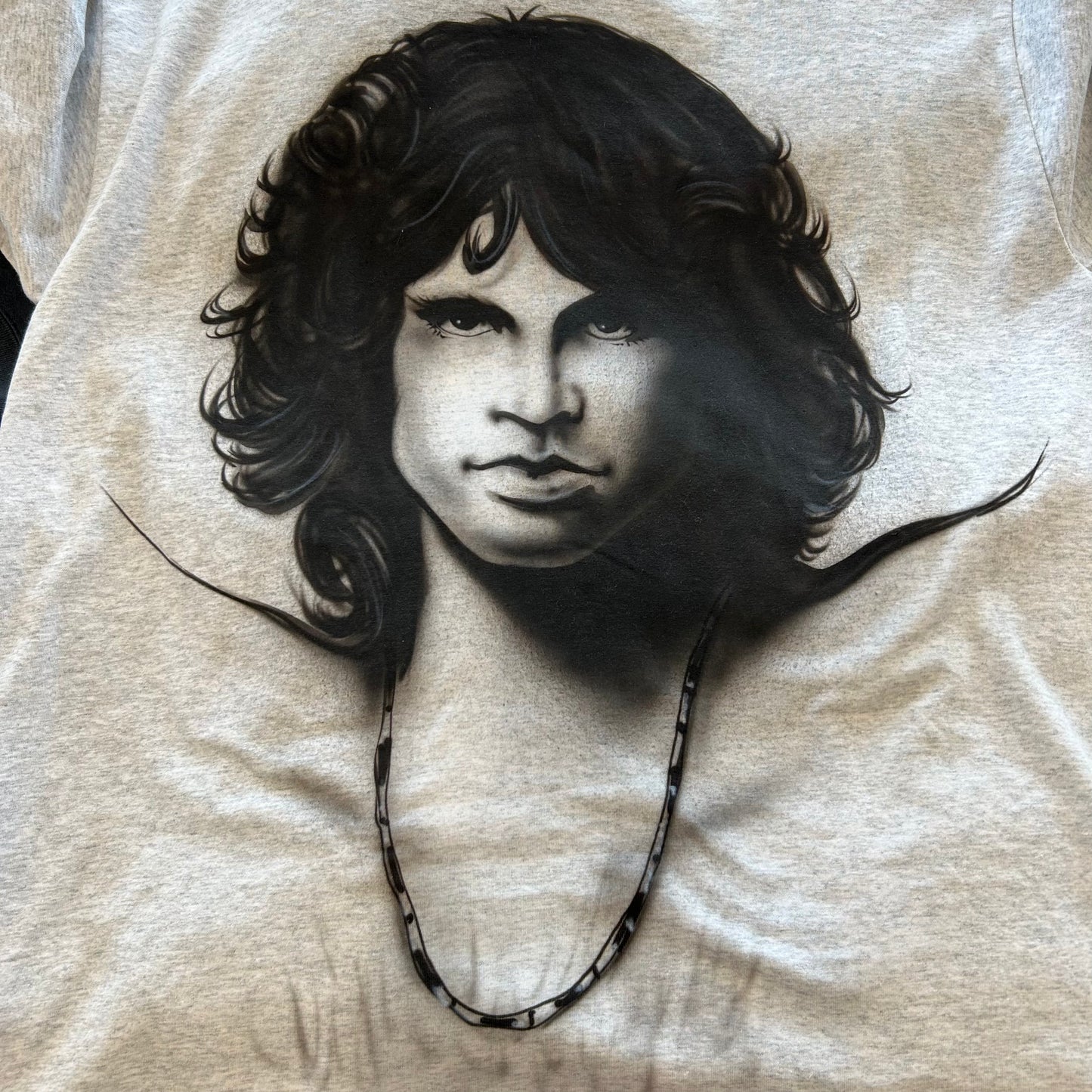 00's Jim Morrison ジム・モリソン The Doors エアブラシアートTシャツ グレー(XL)/A6421T-SO
