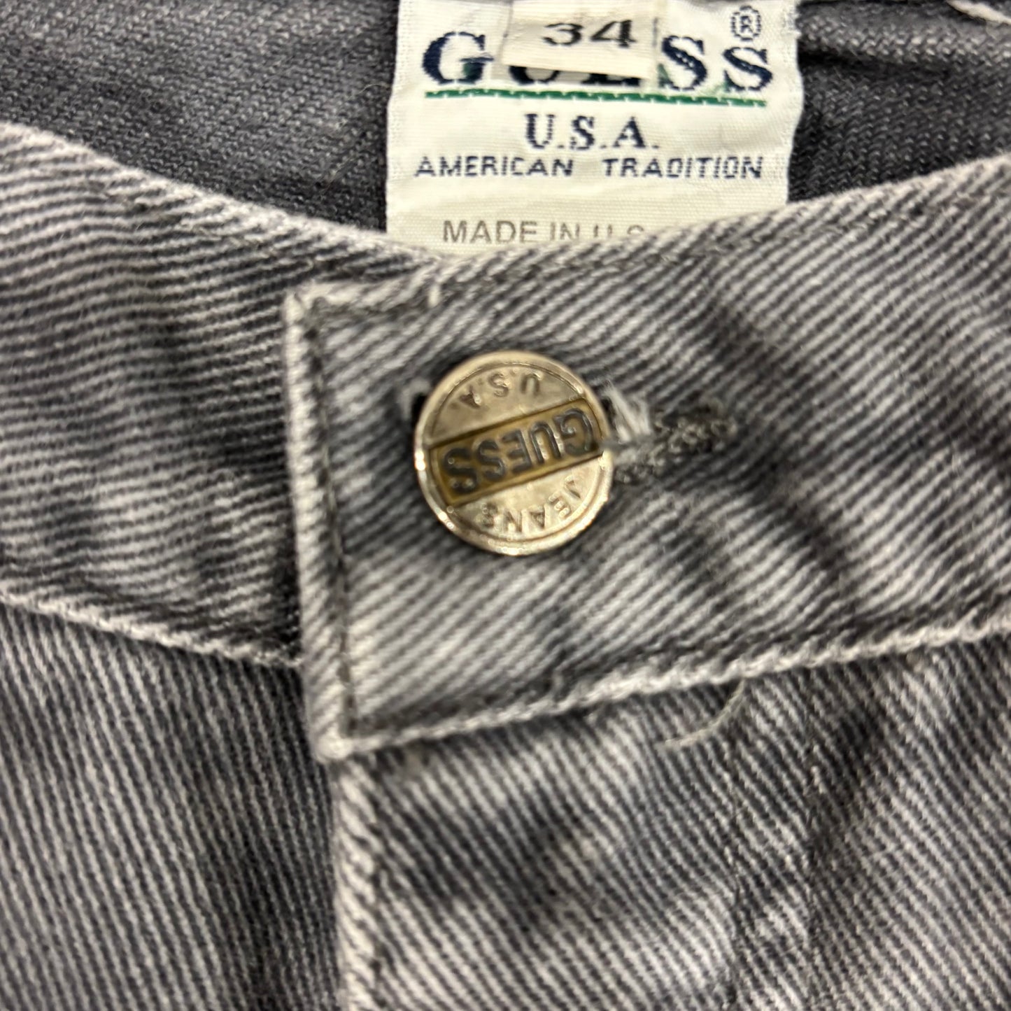 90's Guess Jeans USA デニムパンツ グレー (34×34)/B1913P-SO