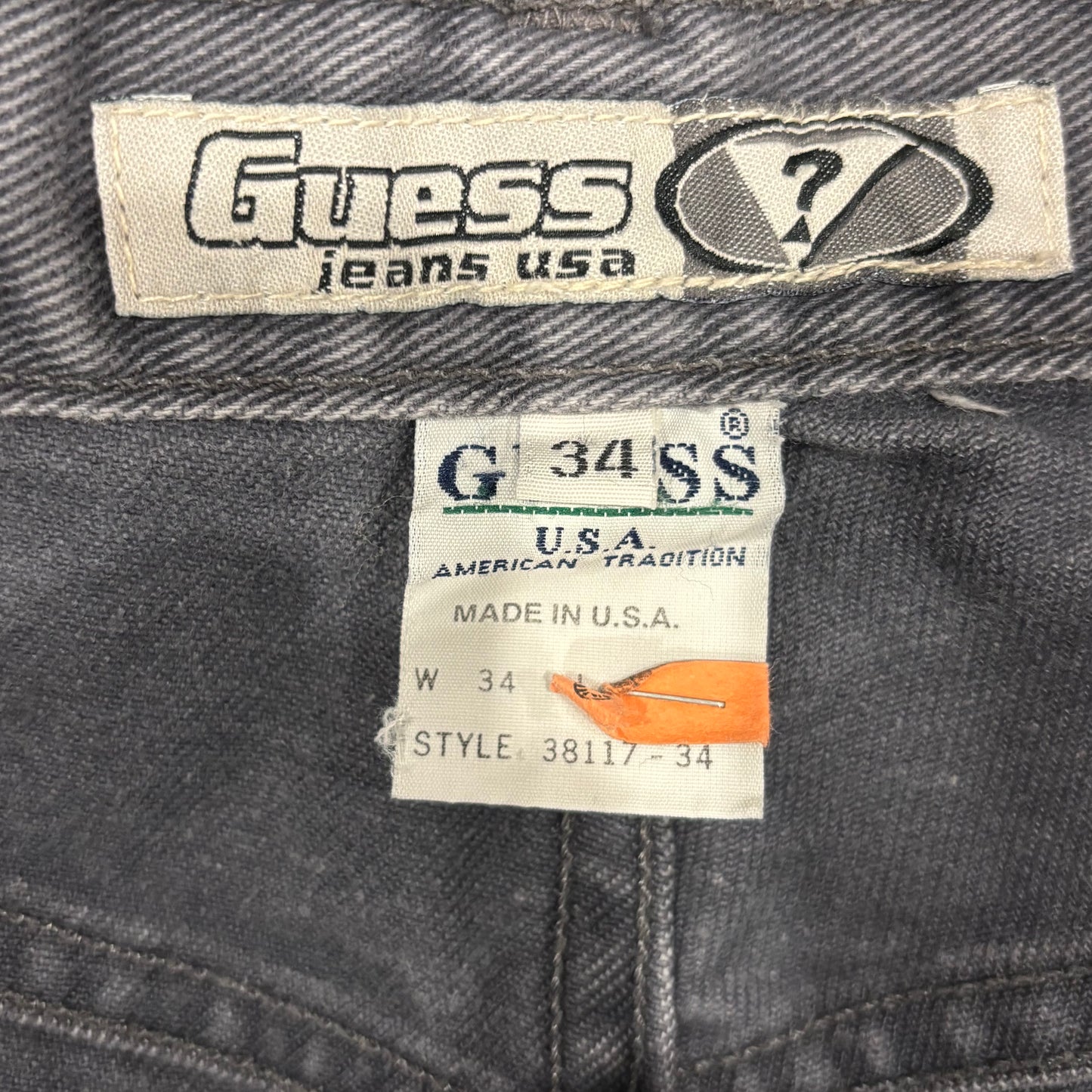 90's Guess Jeans USA デニムパンツ グレー (34×34)/B1913P-SO