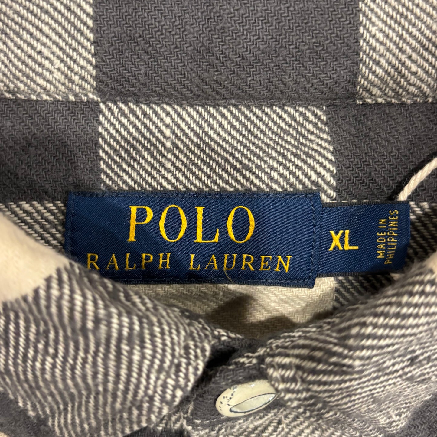 00's Polo Ralph Lauren ラルフローレン チェックシャツ 黒白 (XL)/A0983SH-SO