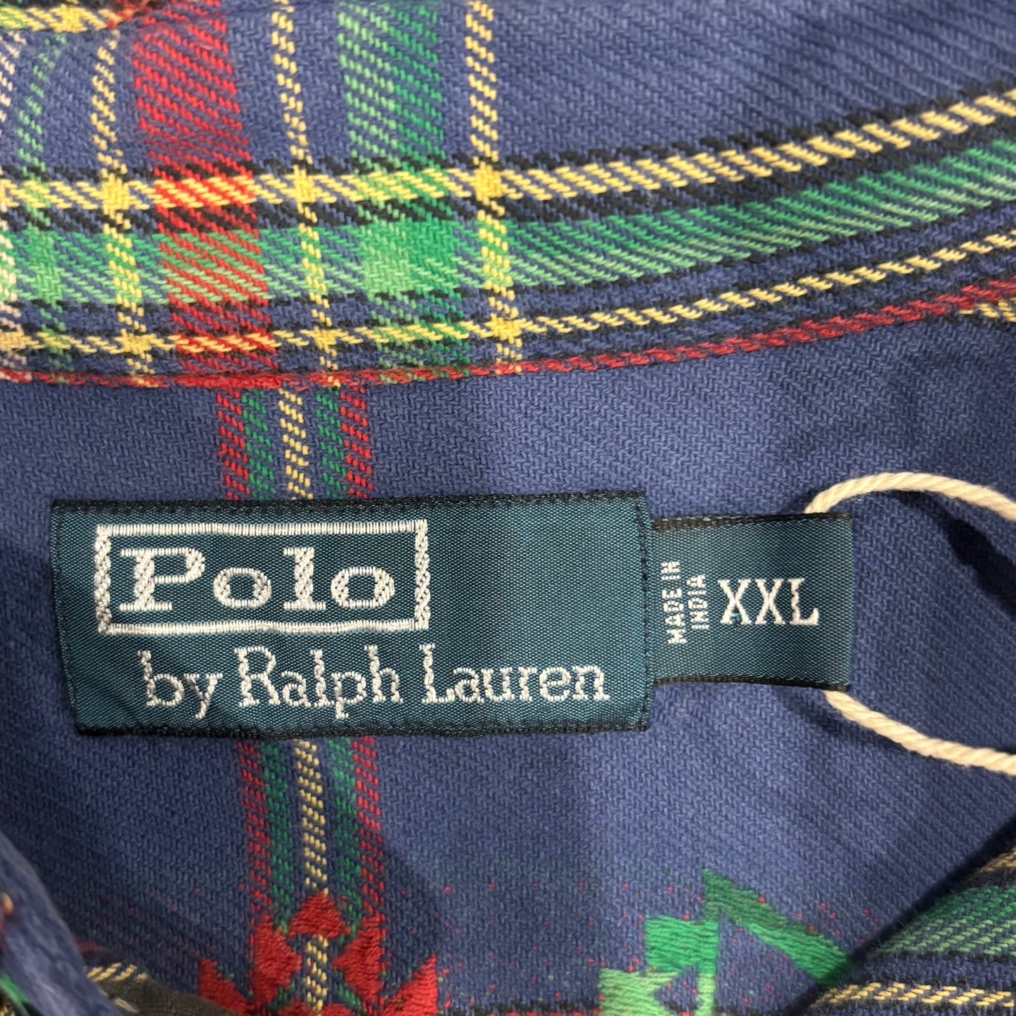 00's Polo Ralph Lauren ラルフローレン チェック ネイティブ柄シャツ 青赤緑黄 (XXL)/A1165SH-SO