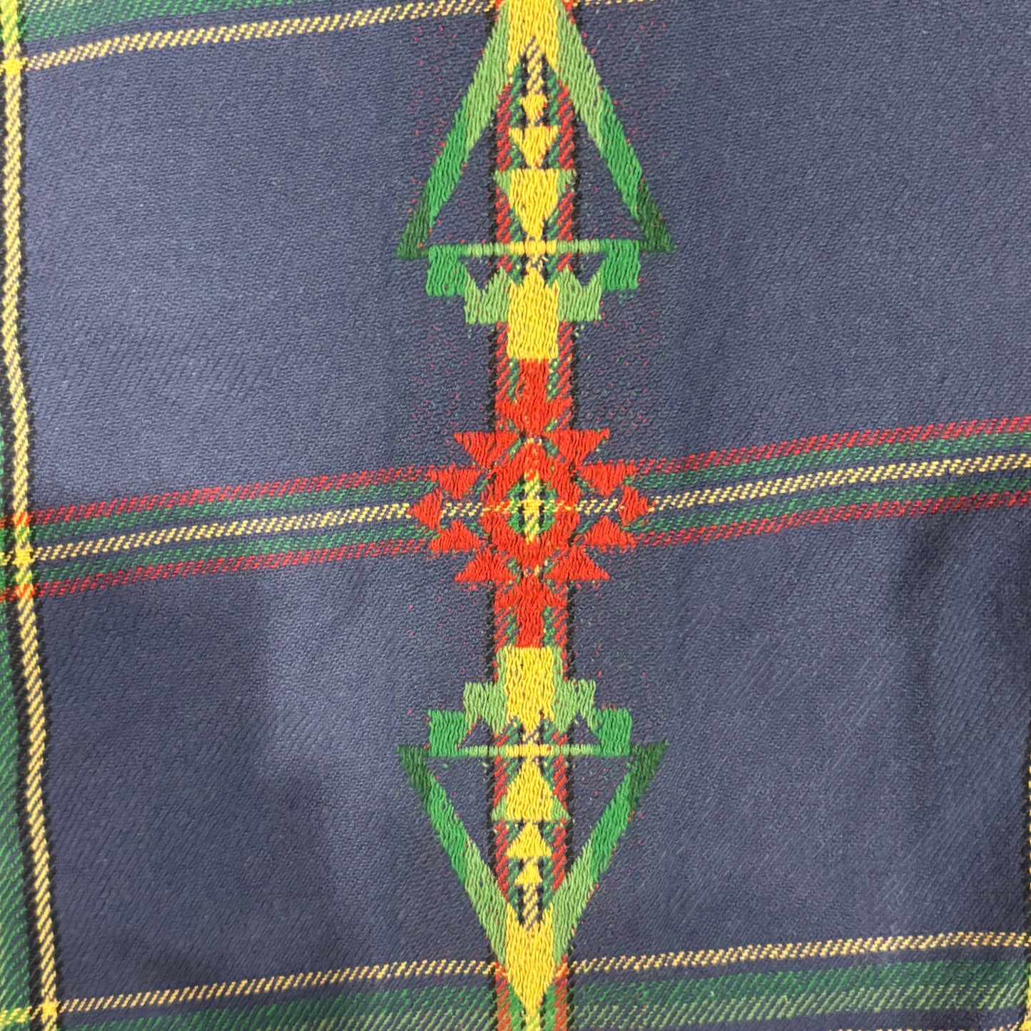 00's Polo Ralph Lauren ラルフローレン チェック ネイティブ柄シャツ 青赤緑黄 (XXL)/A1165SH-SO