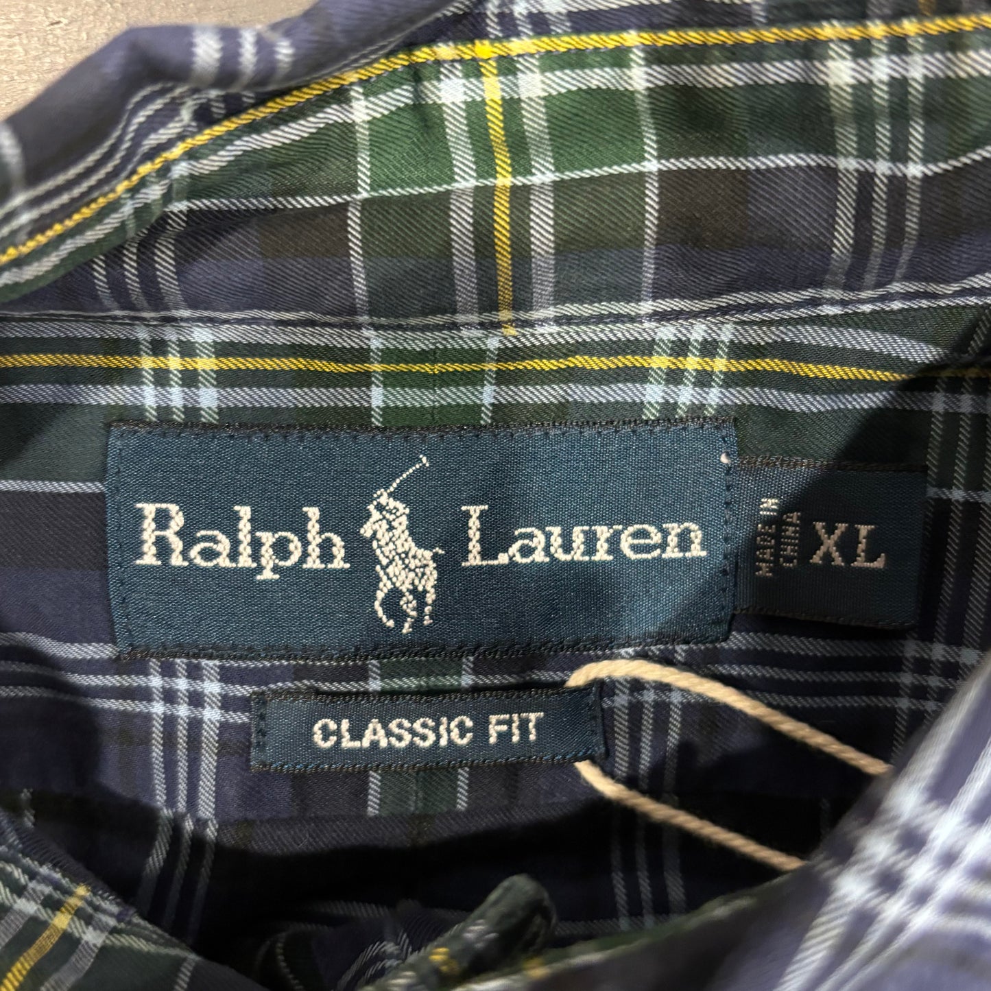00's Ralph Lauren ラルフローレン チェックシャツ CRASSIC FIT 青緑黄白 (XL)/A2339SH-SO