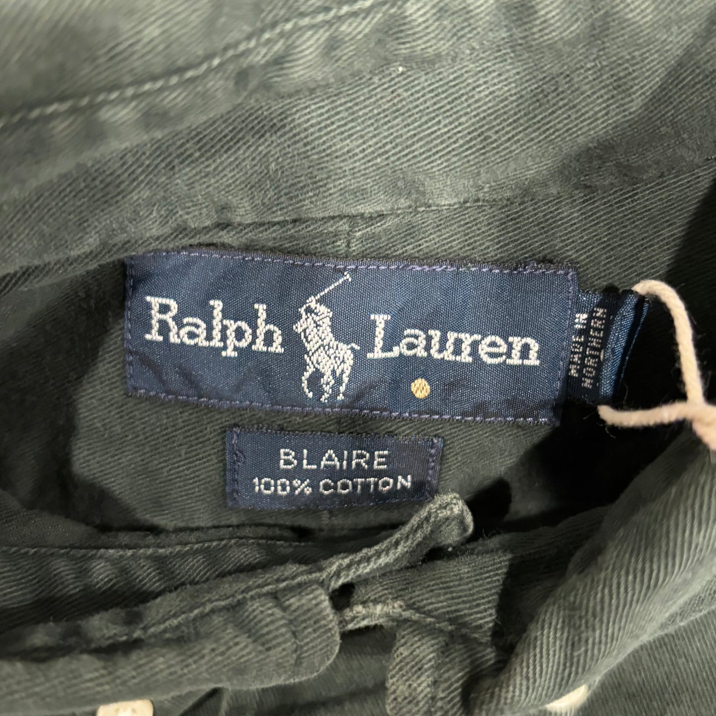 00's Ralph Lauren ラルフローレン 無地シャツ 緑 (L)/SA7957SH-SO