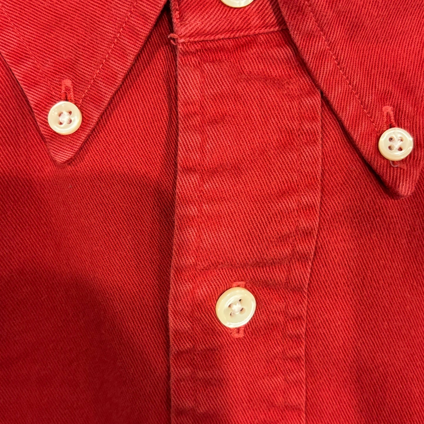 00's Ralph Lauren ラルフローレン ポロベア 無地シャツ 赤 (XL)/A7730SH-SO