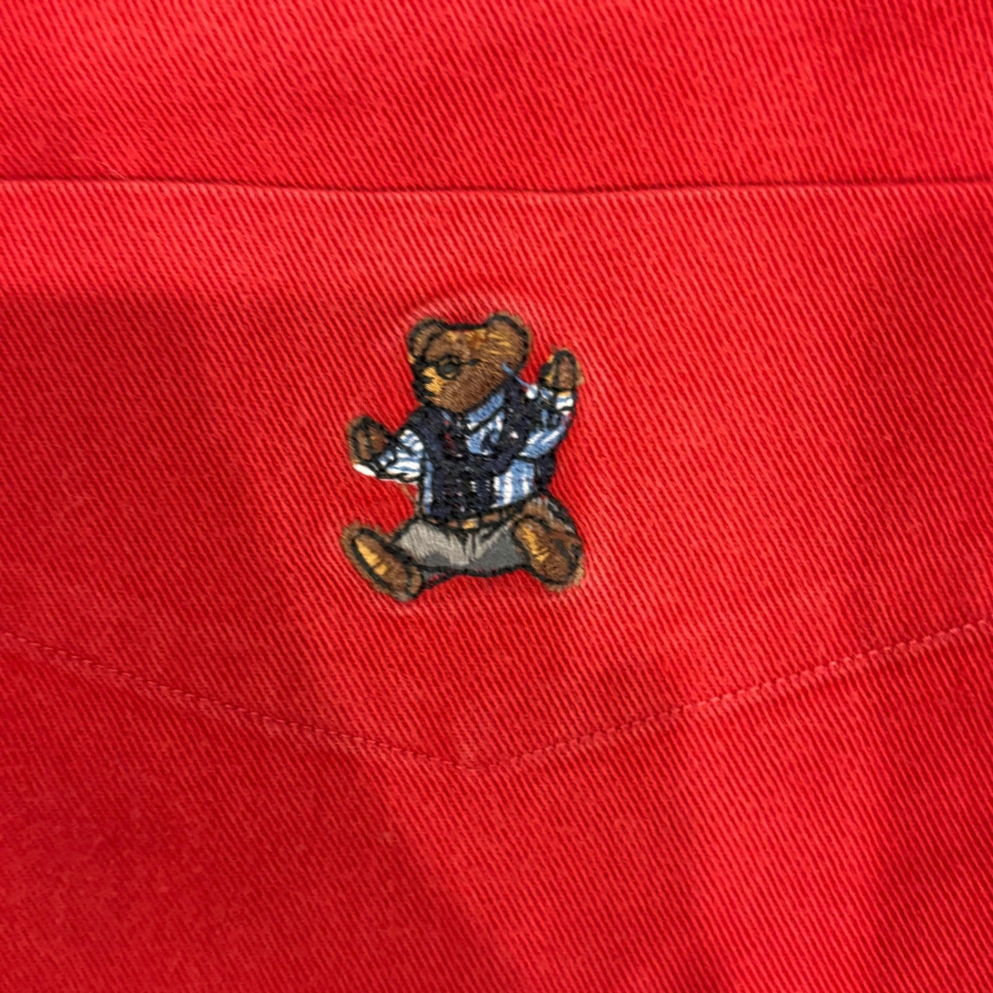 00's Ralph Lauren ラルフローレン ポロベア 無地シャツ 赤 (XL)/A7730SH-SO