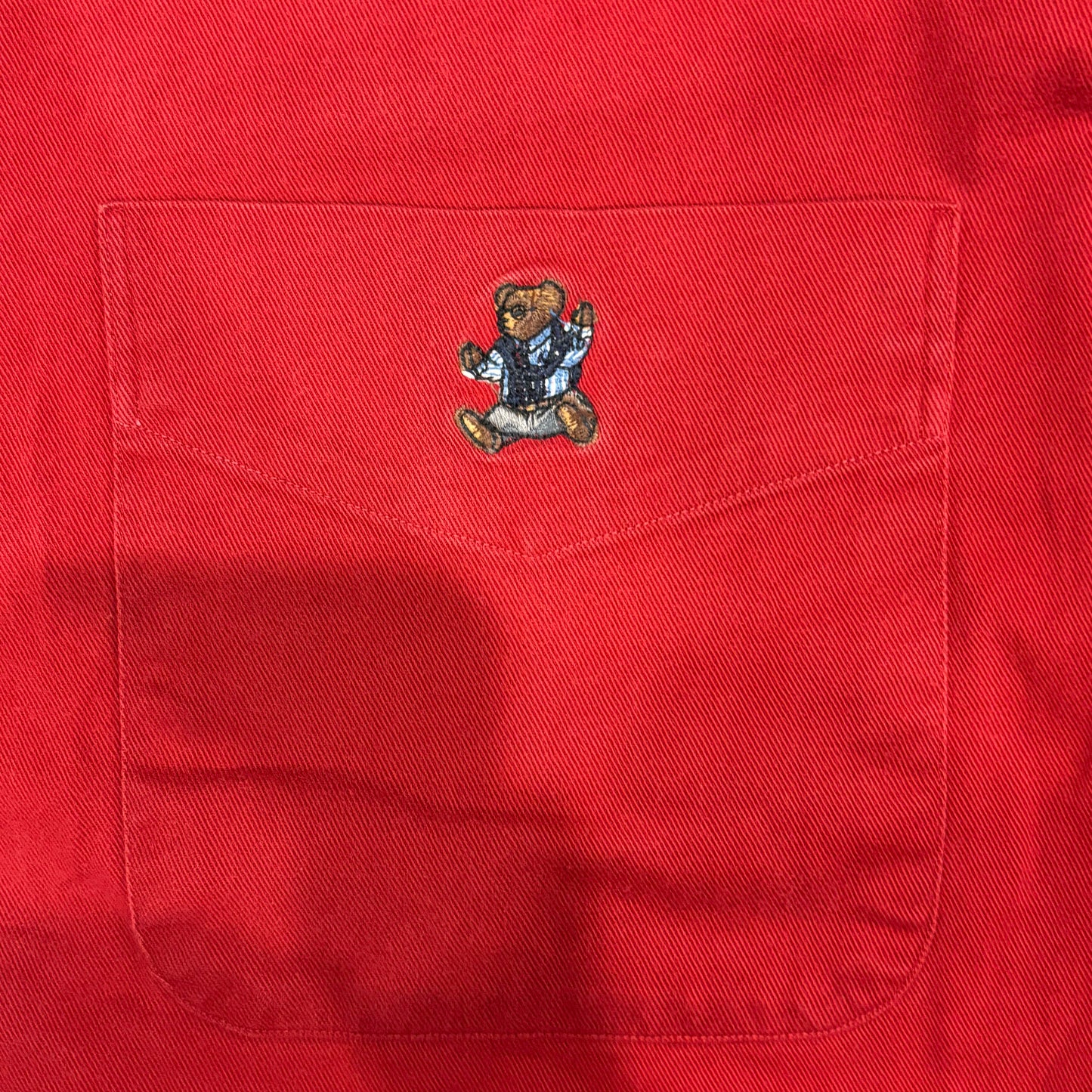 00's Ralph Lauren ラルフローレン ポロベア 無地シャツ 赤 (XL)/A7730SH-SO