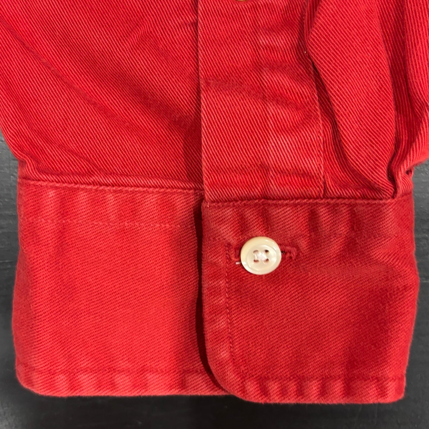 00's Ralph Lauren ラルフローレン ポロベア 無地シャツ 赤 (XL)/A7730SH-SO