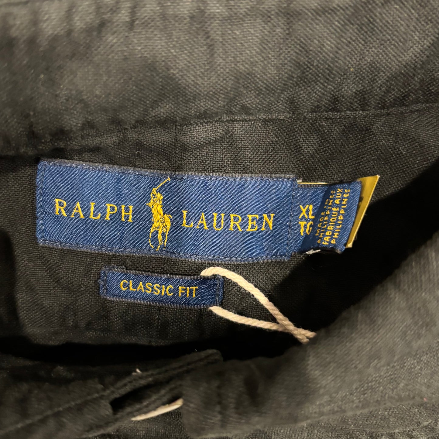 00's Ralph Lauren ラルフローレン 無地シャツ 黒 (XL)/A7920SH-SO