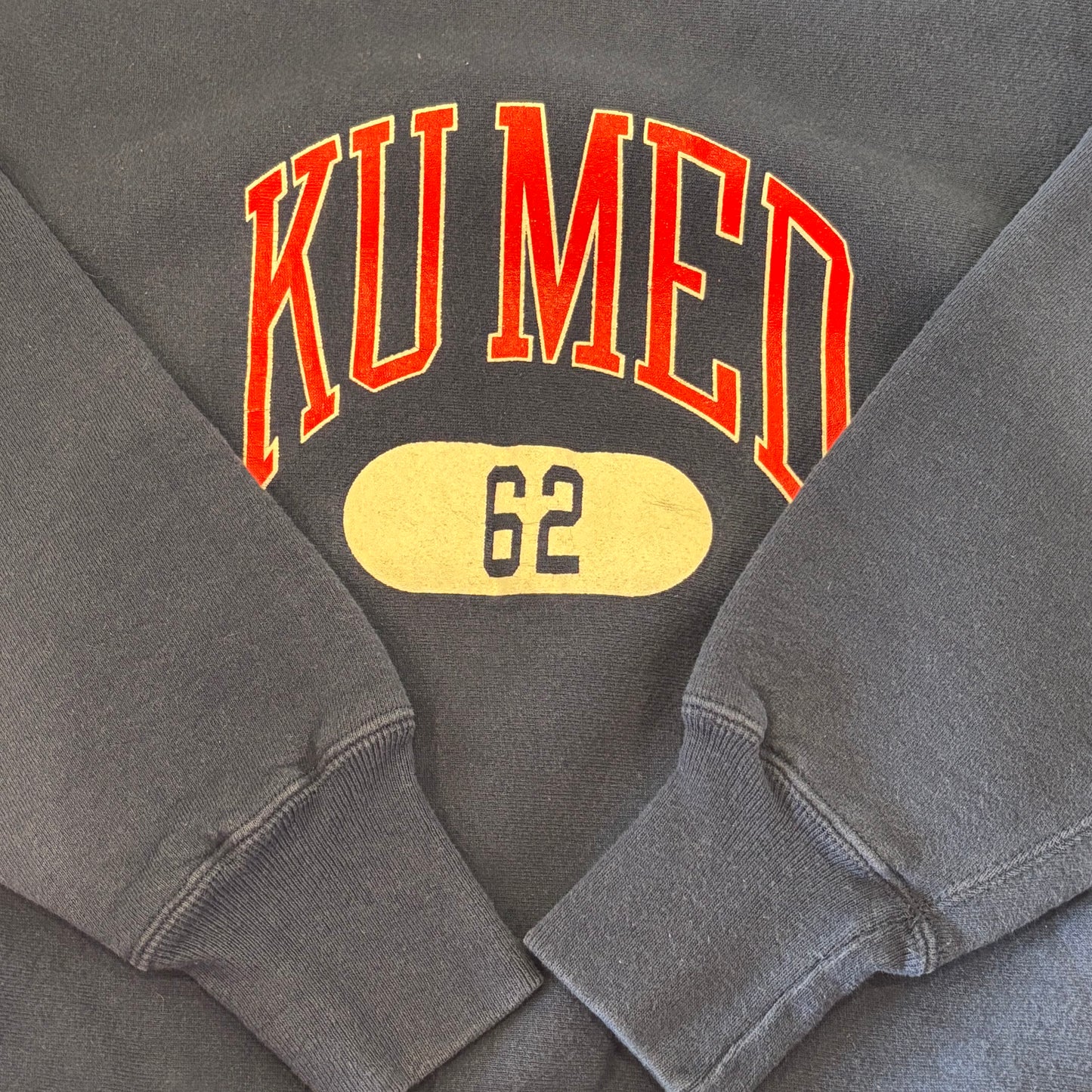90's KUMED カレッジスウェット ネイビー (L)/B0692S-SO