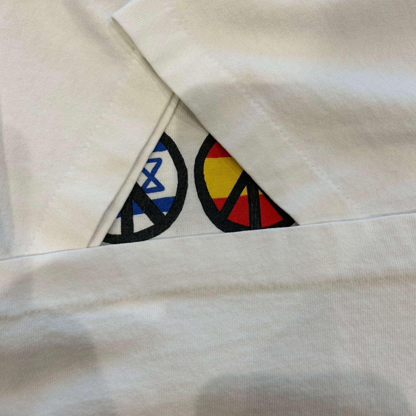 90's Fruit Of The Loom "PEACE" アートTシャツ 白(XL)/B2048T-SO