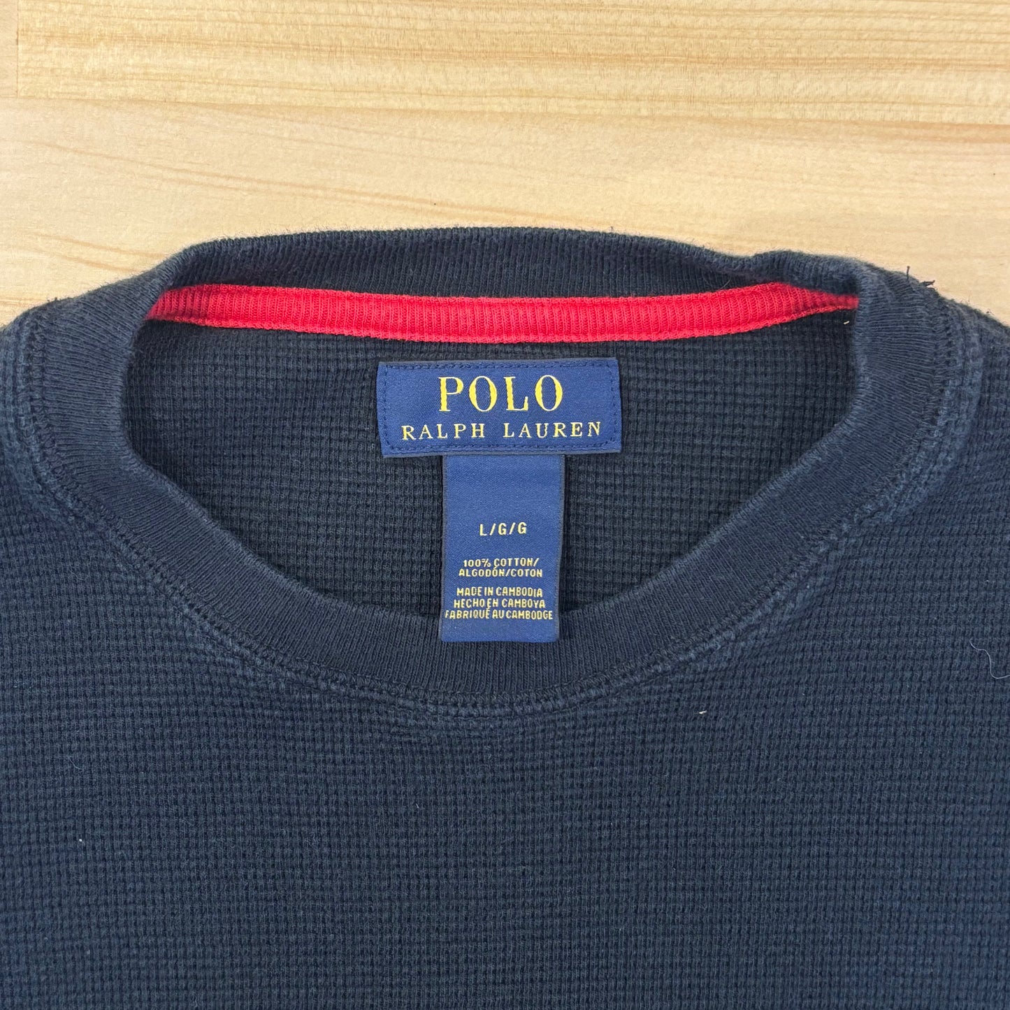 POLO RALPH LAUREN サーマルシャツ 黒 (L)/B1342T-SO