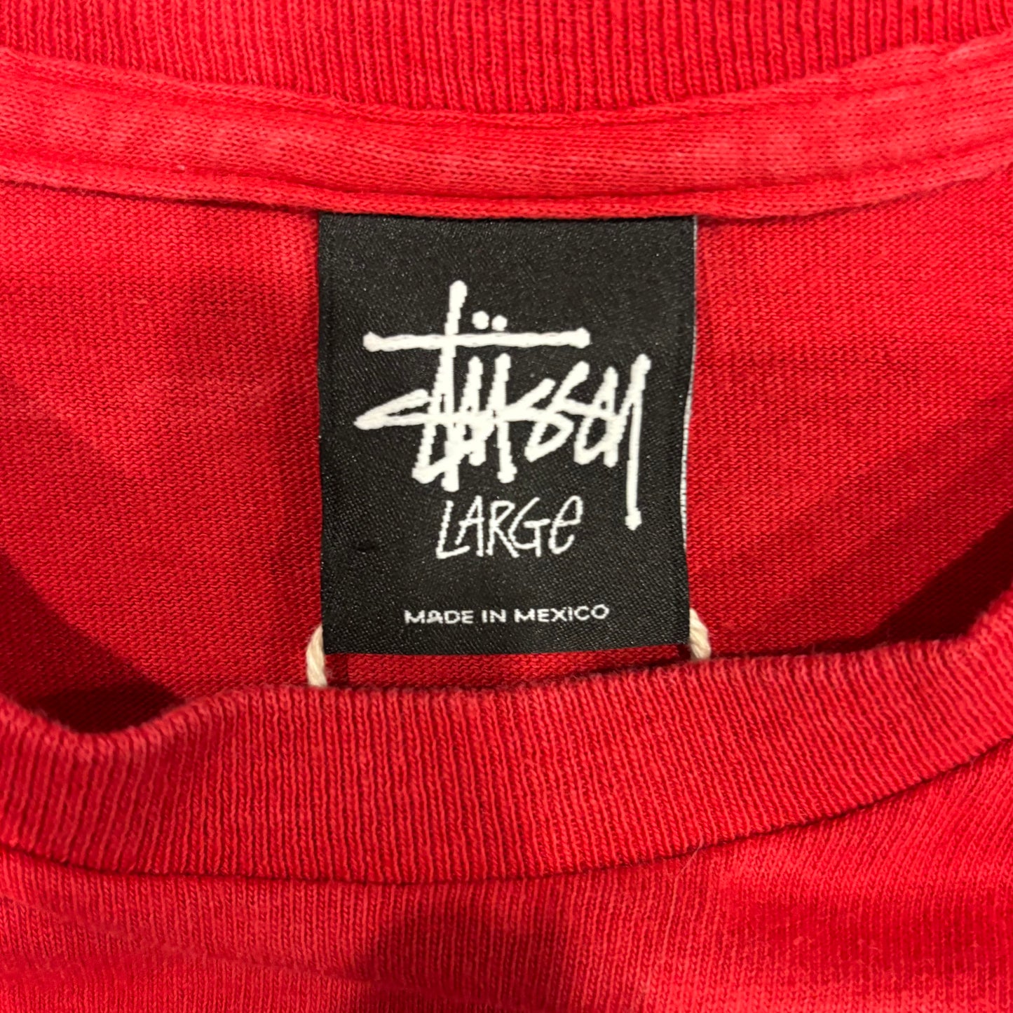 00's Stussy ステューシー スカル プリント ロングTシャツ 赤 (L)/B2074T-SO