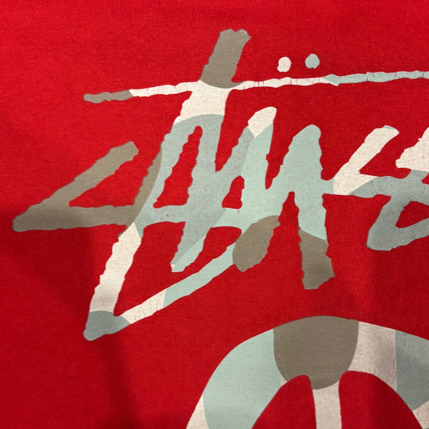 00's Stussy ステューシー スカル プリント ロングTシャツ 赤 (L)/B2074T-SO