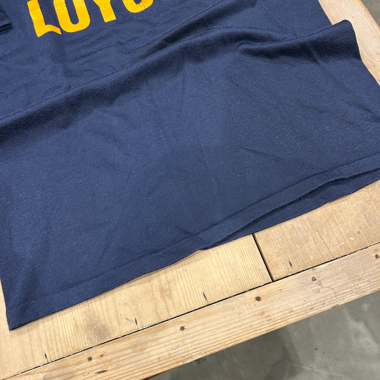 80's ARTEX "LOYORA" フットボールTシャツ ナイロン/コットン 紺(L)/A7408T-SO